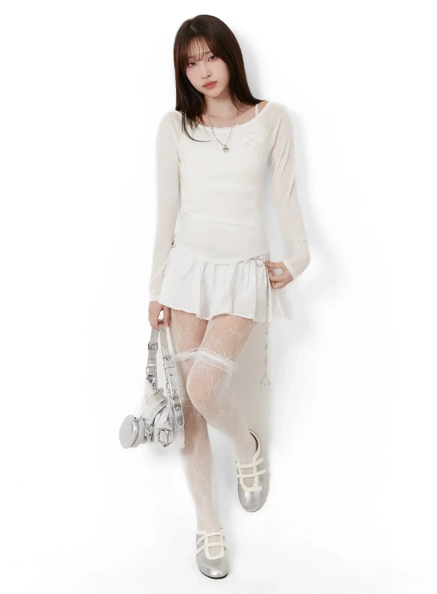 Floral Embroidered Skort IJ521 - Image 2