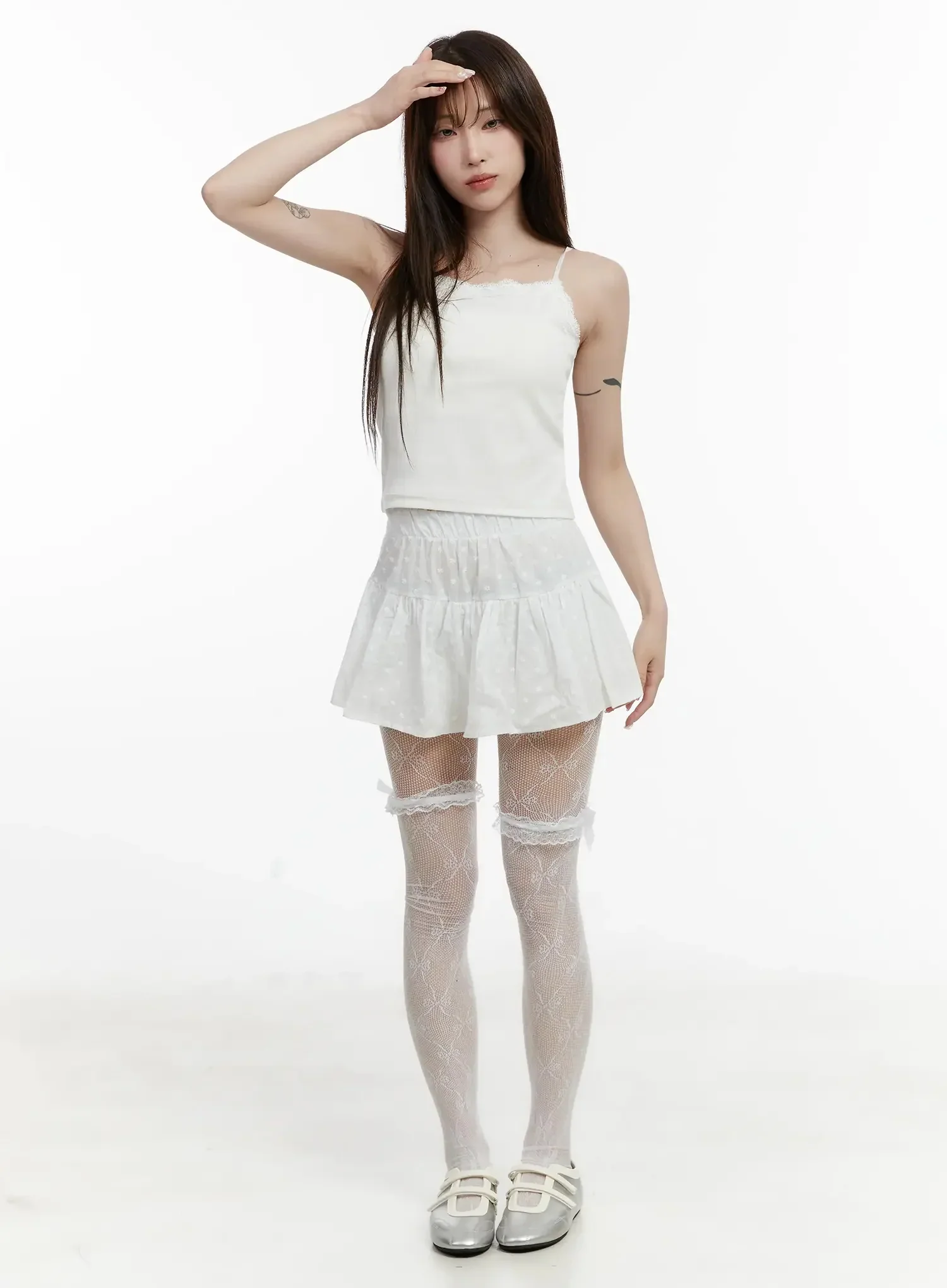 Floral Embroidered Skort IJ521 - Image 7