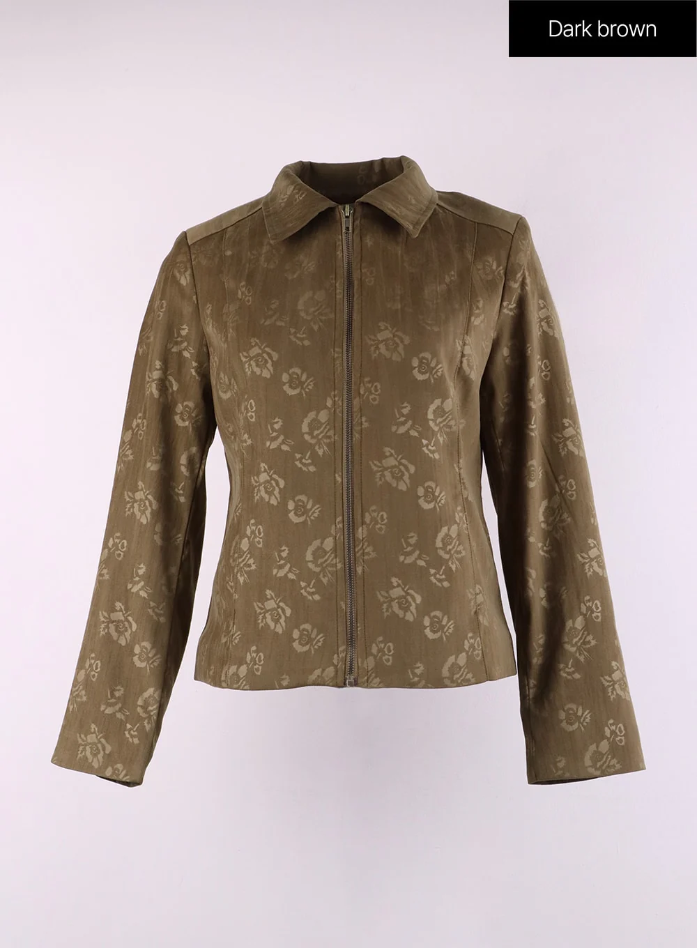 Floral Jacquard Zip-Up Jacket CJ426 - Image 8