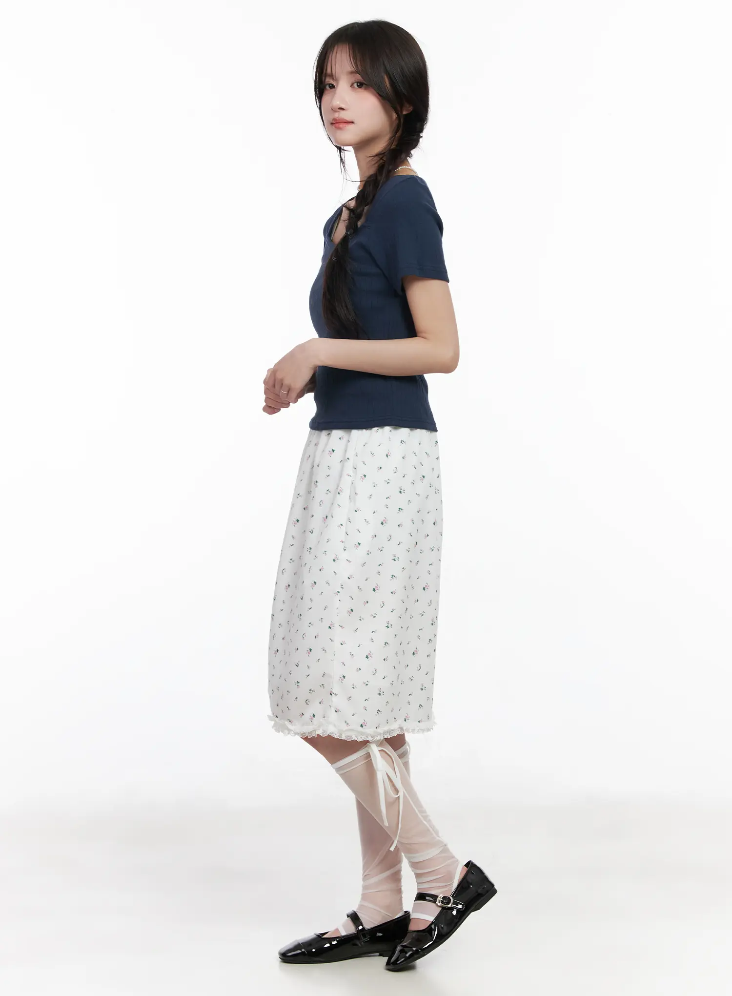 Floral Lace Midi Skirt CM527 - Image 3