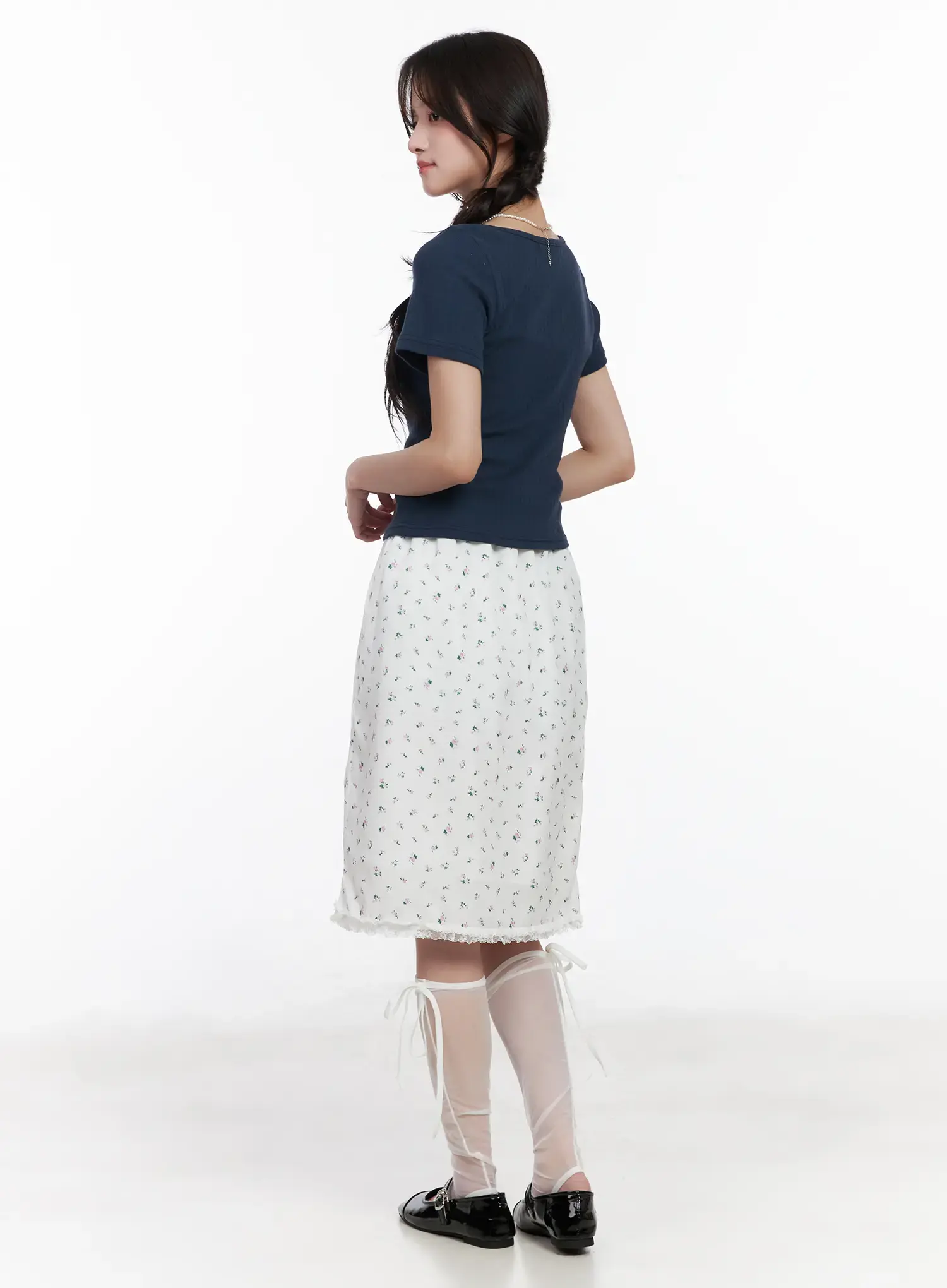 Floral Lace Midi Skirt CM527 - Image 4