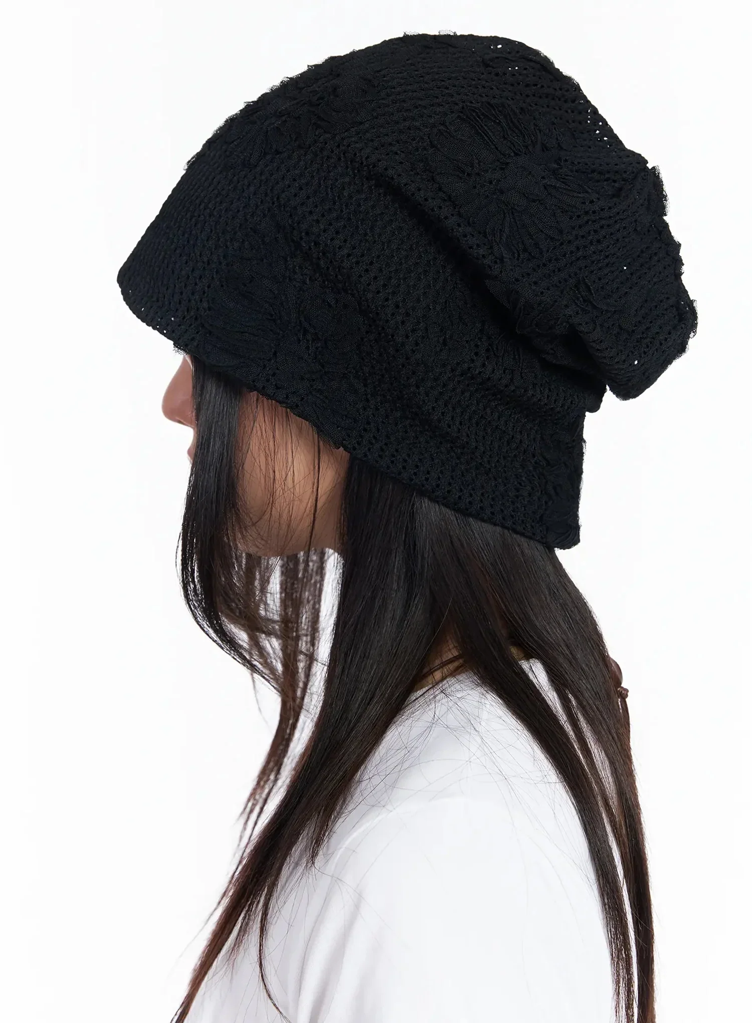 Floral Mesh Knit Beanie IA523 - Image 6