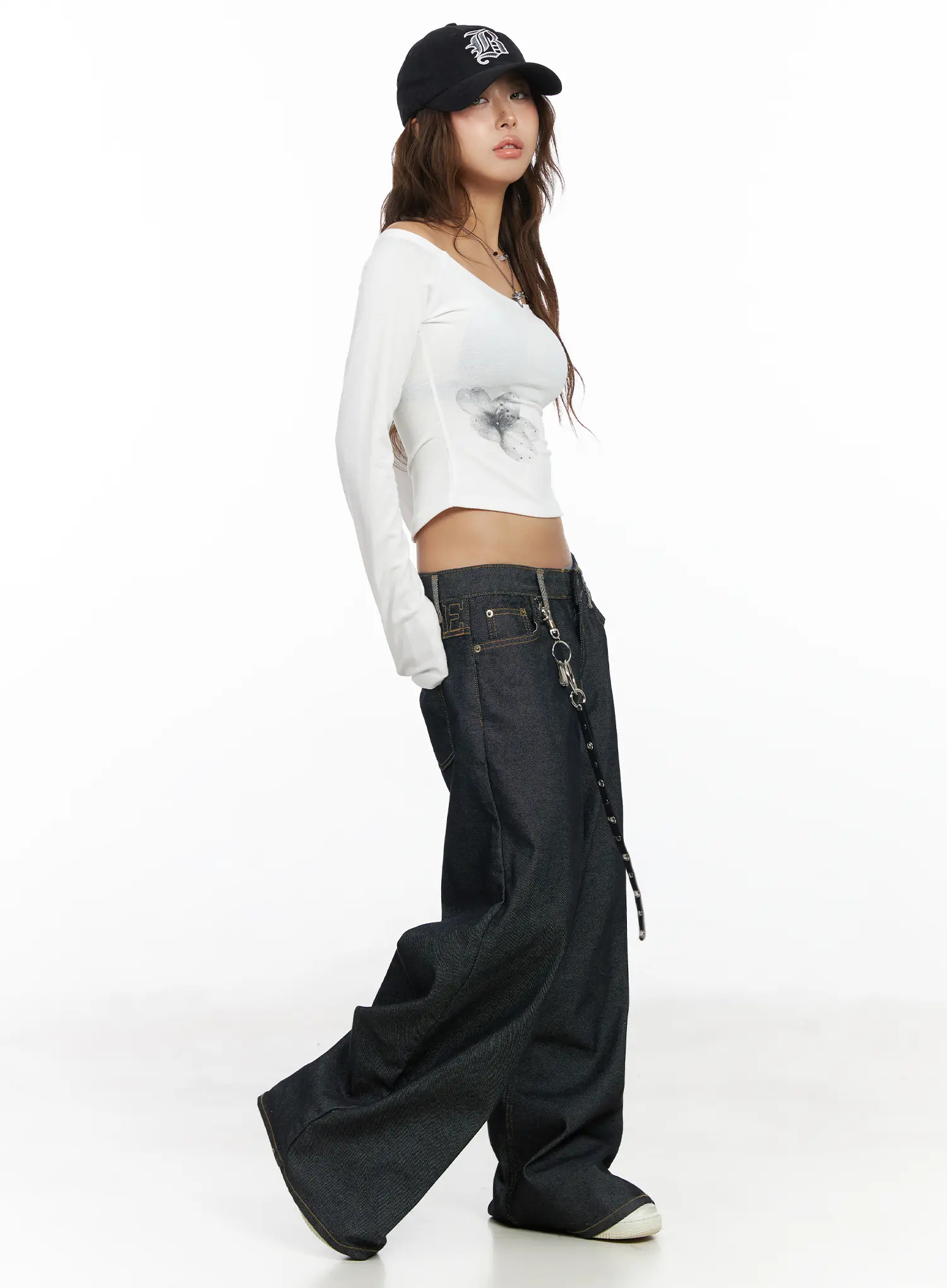 Floral Off-Shoulder Long Sleeve Crop Top CF512 - Image 6