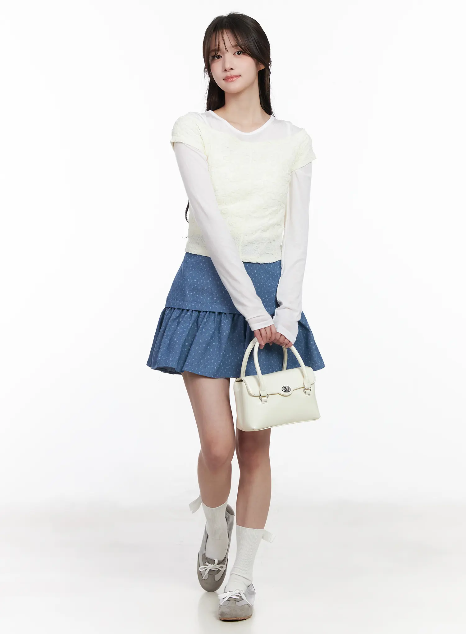 Floral Pattern Flare Mini Skirt CM527