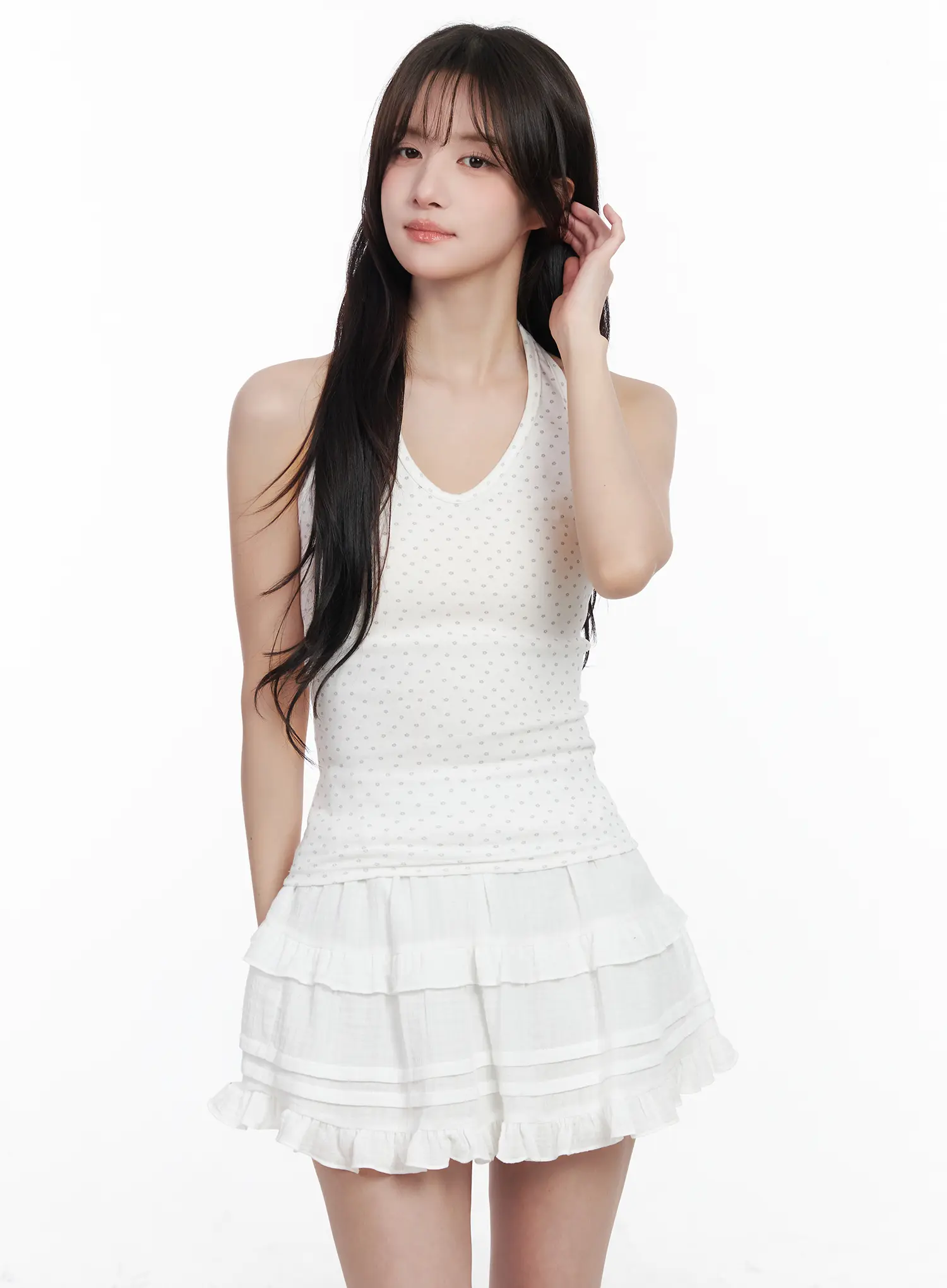 Floral Pattern Halter Crop Top CM527