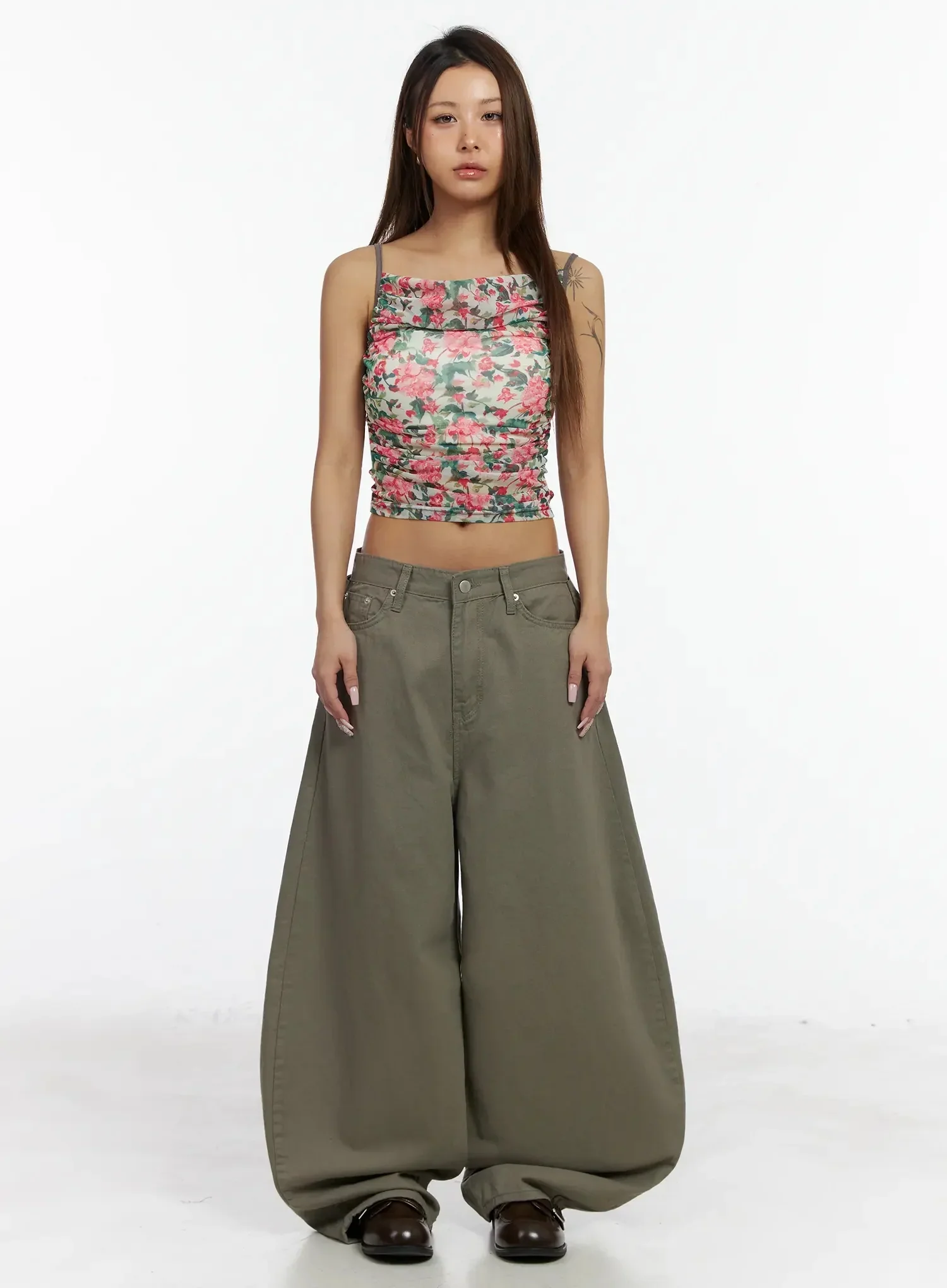 Floral Shirred Cami Top IA527 - Image 11