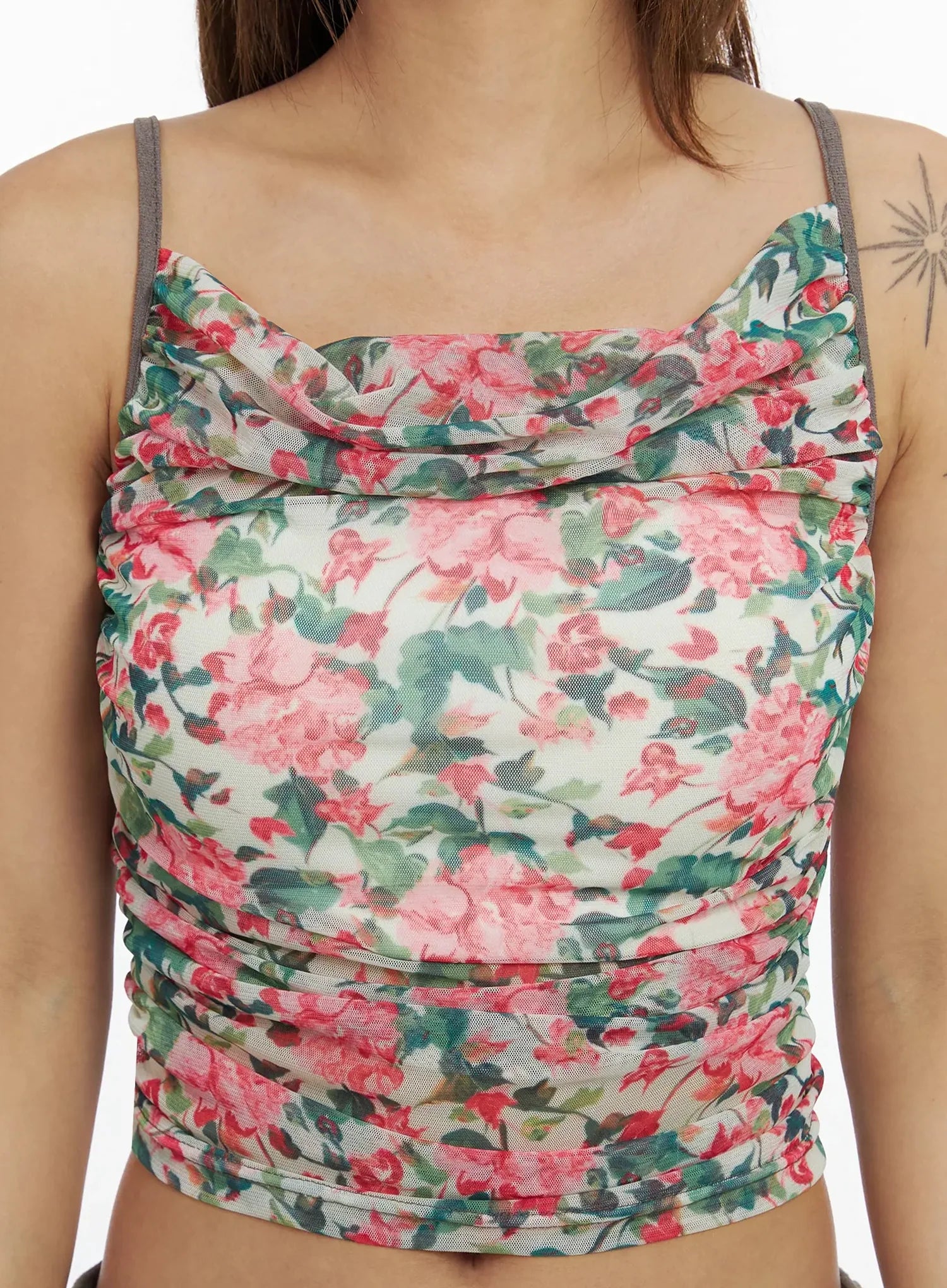 Floral Shirred Cami Top IA527 - Image 4
