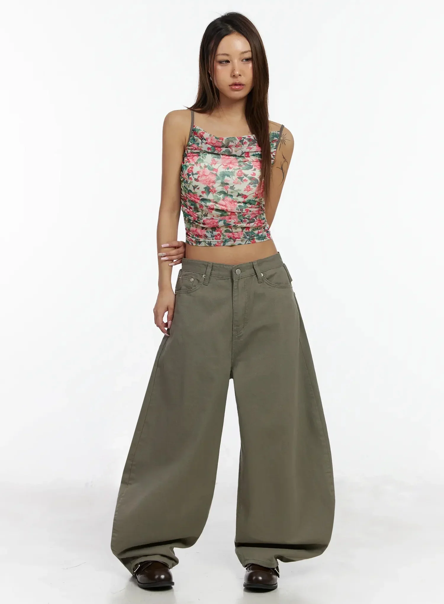 Floral Shirred Cami Top IA527 - Image 5