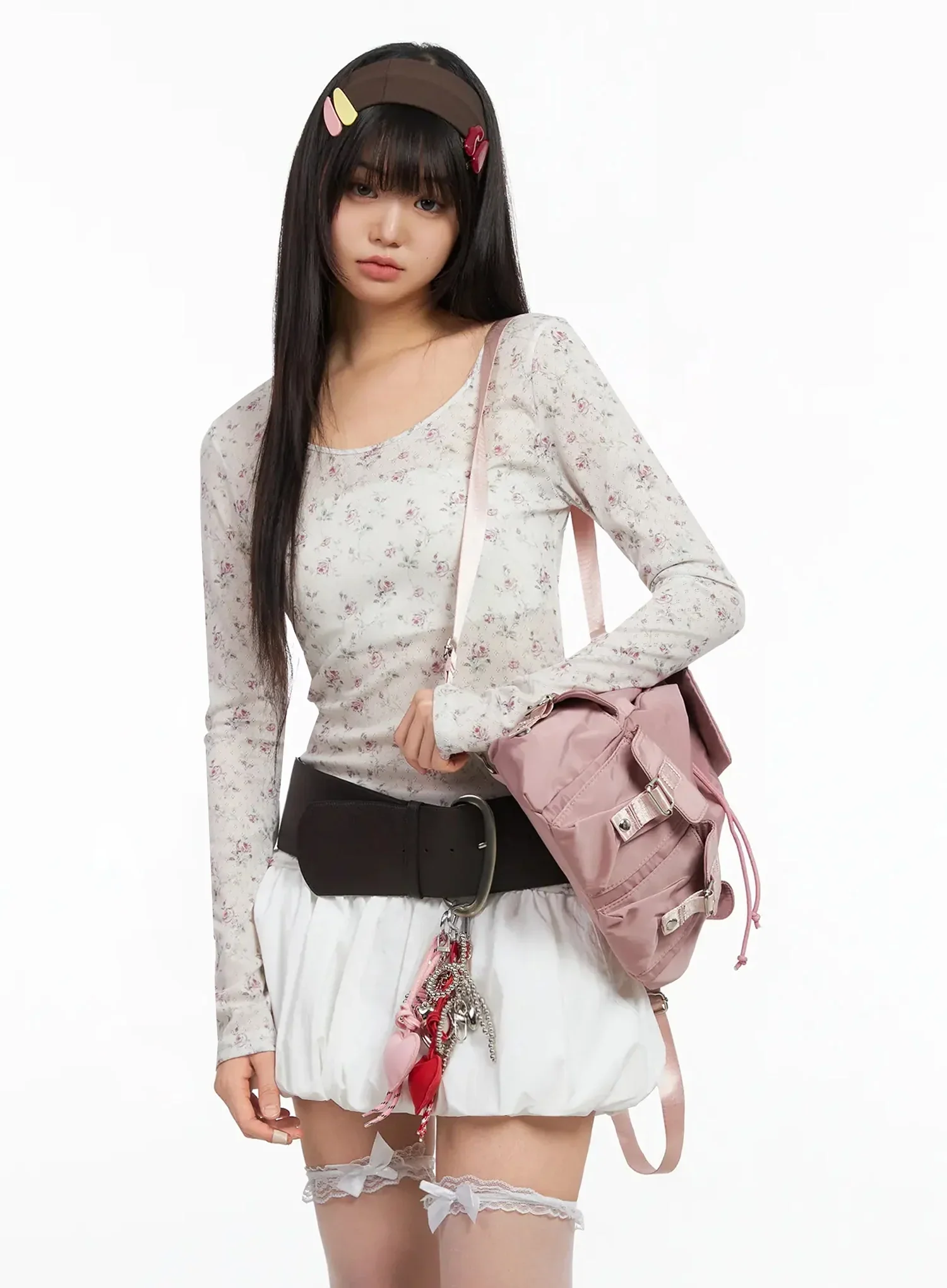 Floral Slim Long Sleeve Tee IA523