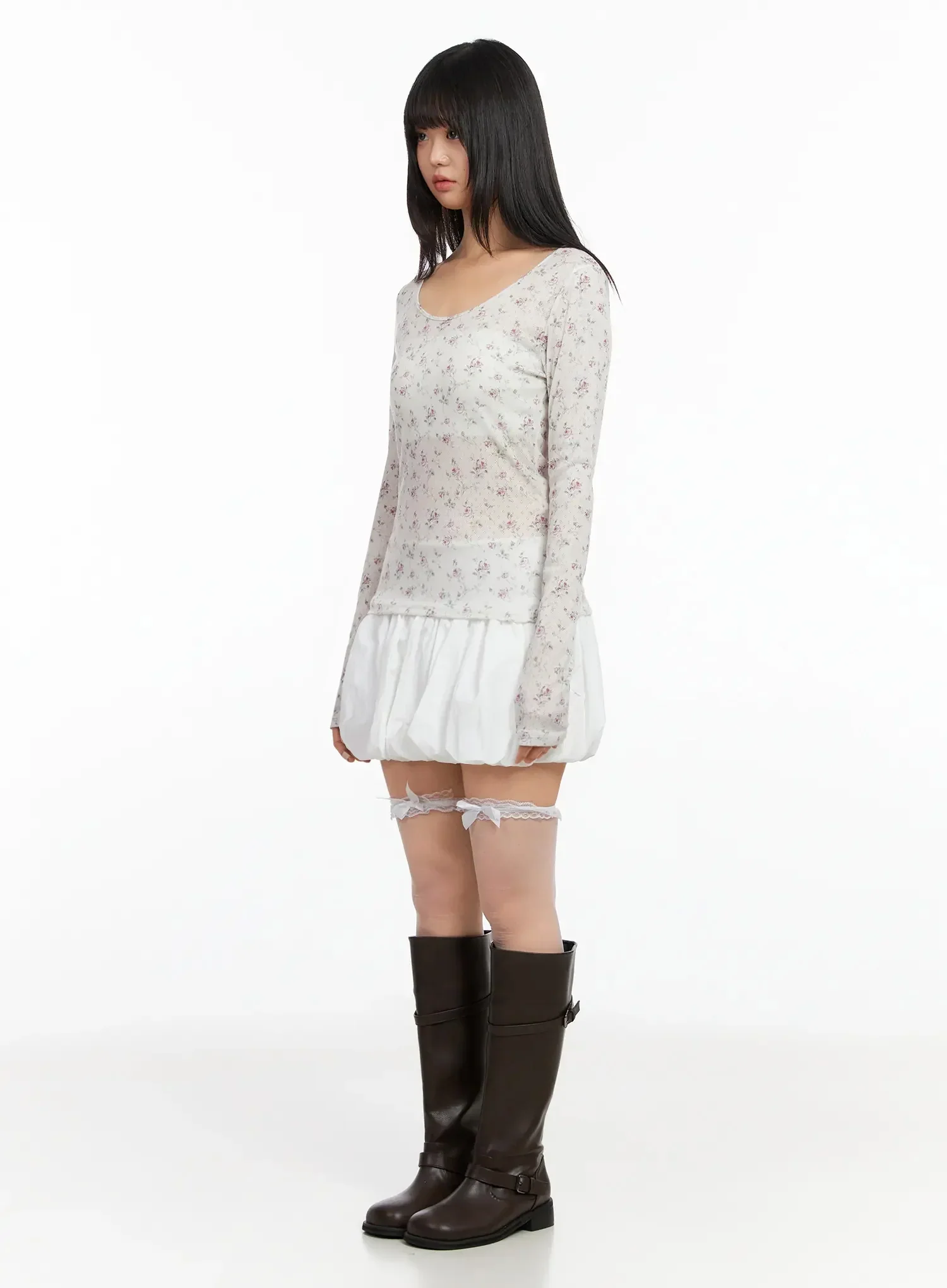 Floral Slim Long Sleeve Tee IA523 - Image 10