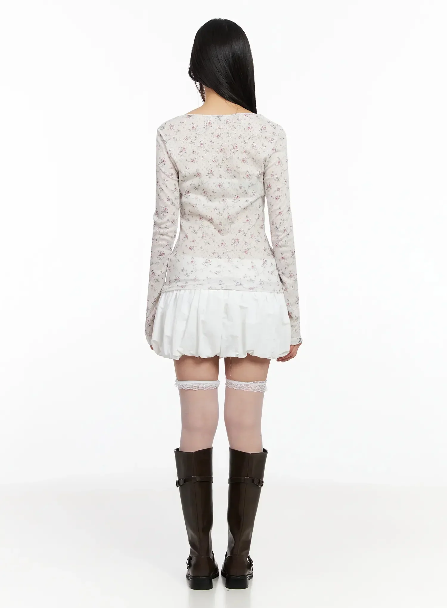 Floral Slim Long Sleeve Tee IA523 - Image 11