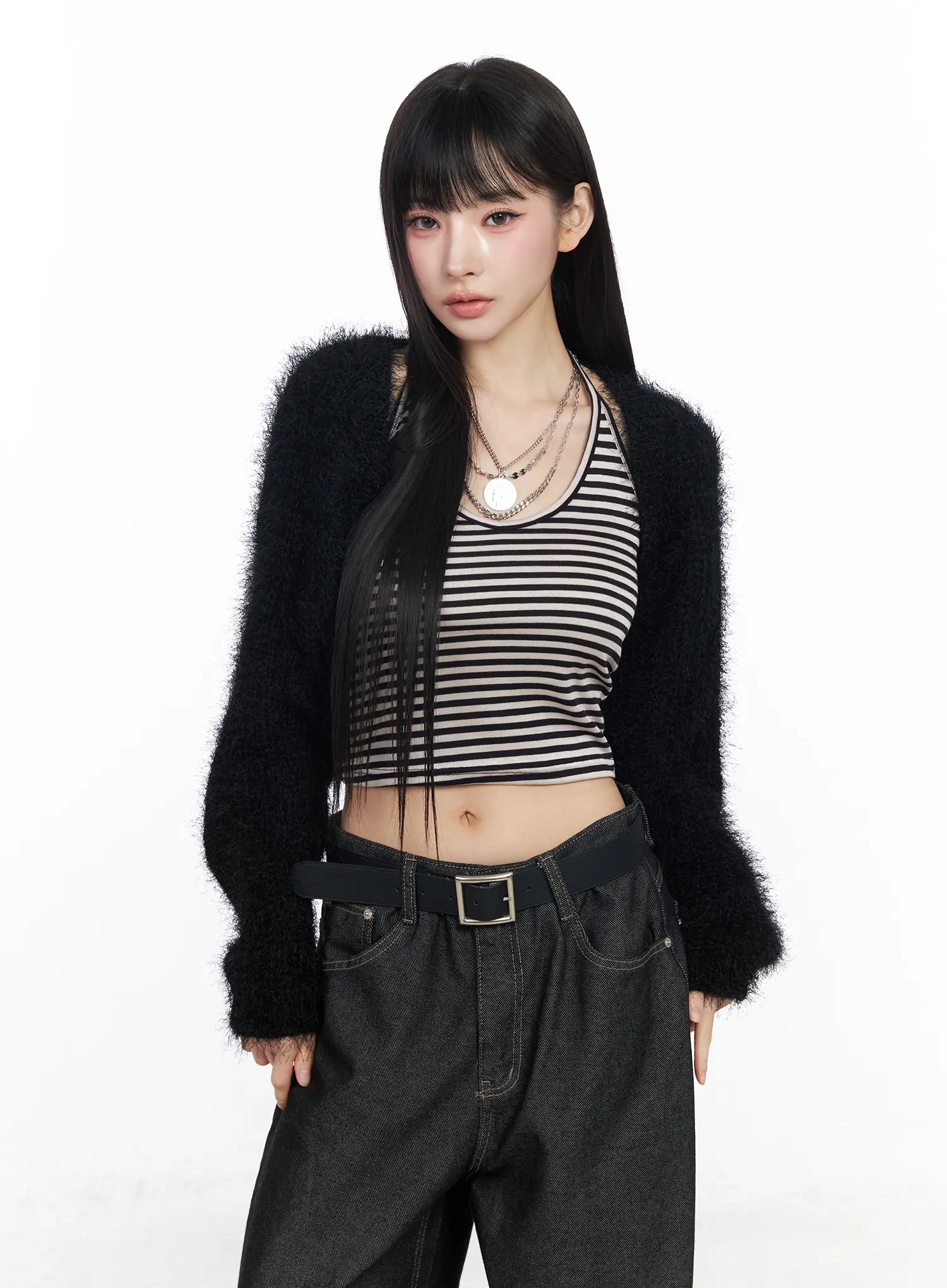 Fluffy Bolero Crop Cardigan CF519 - Image 11