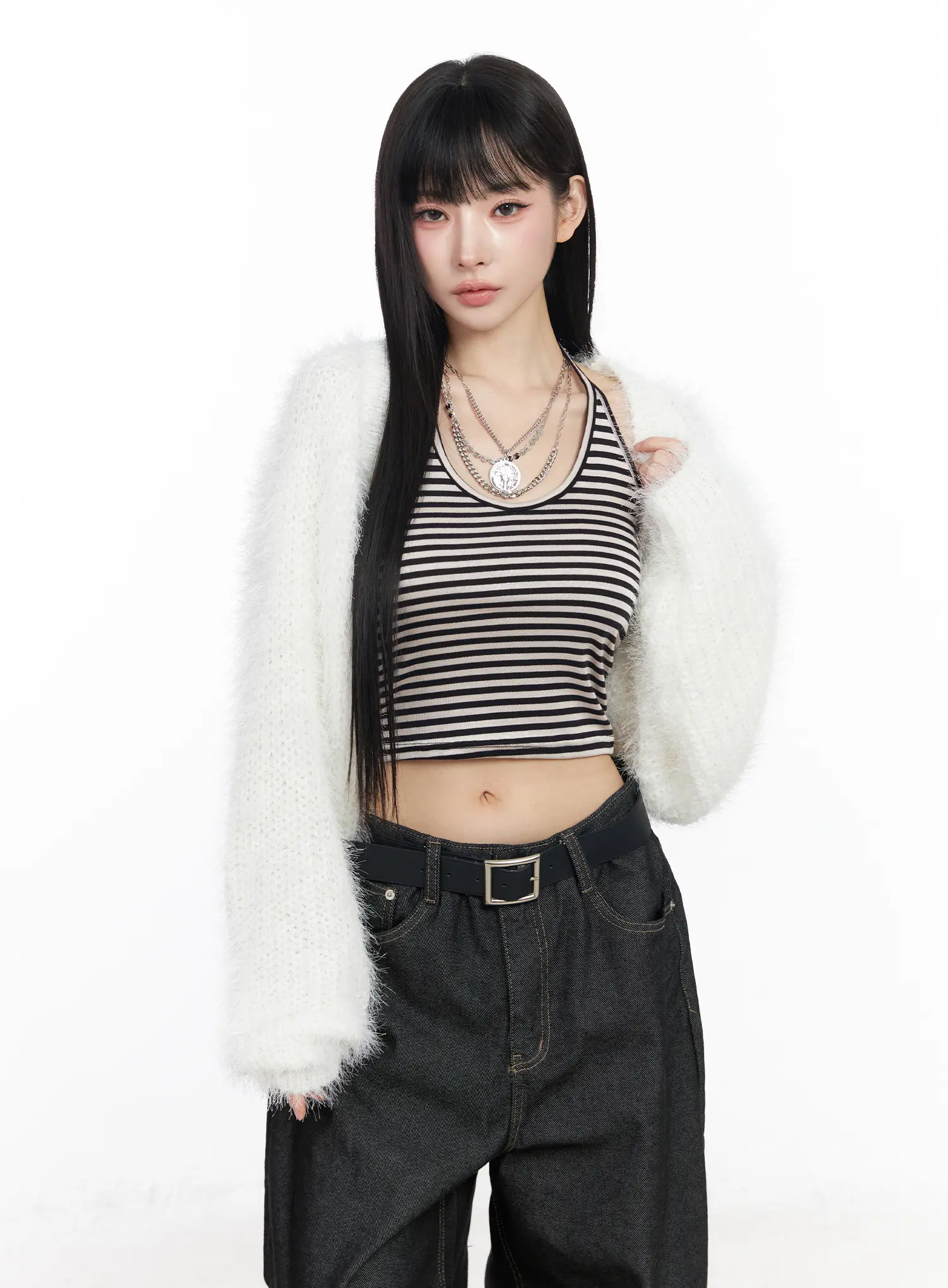 Fluffy Bolero Crop Cardigan CF519 - Image 2