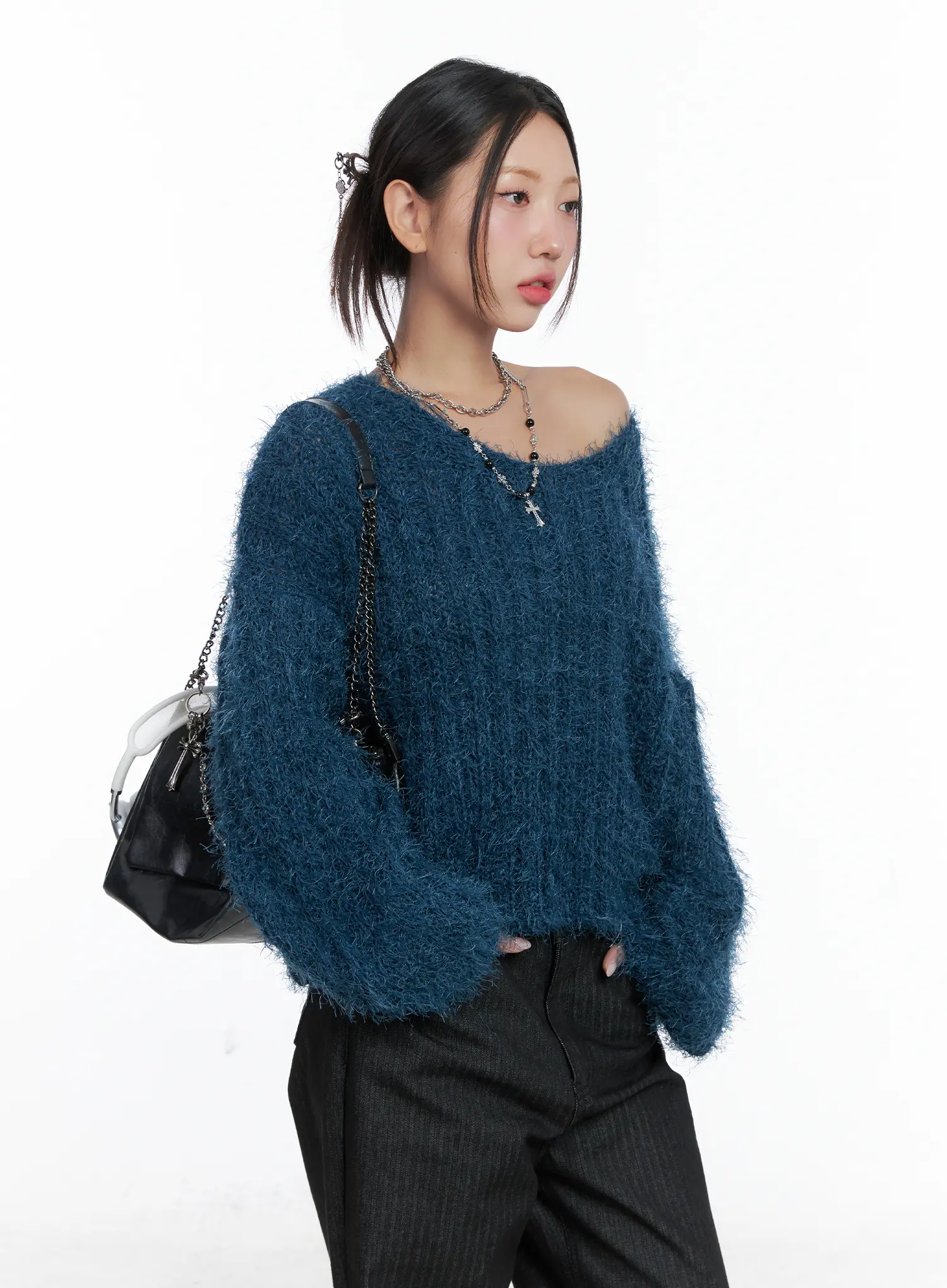 Fluffy Off-Shoulder Sweater CS502 - Image 4