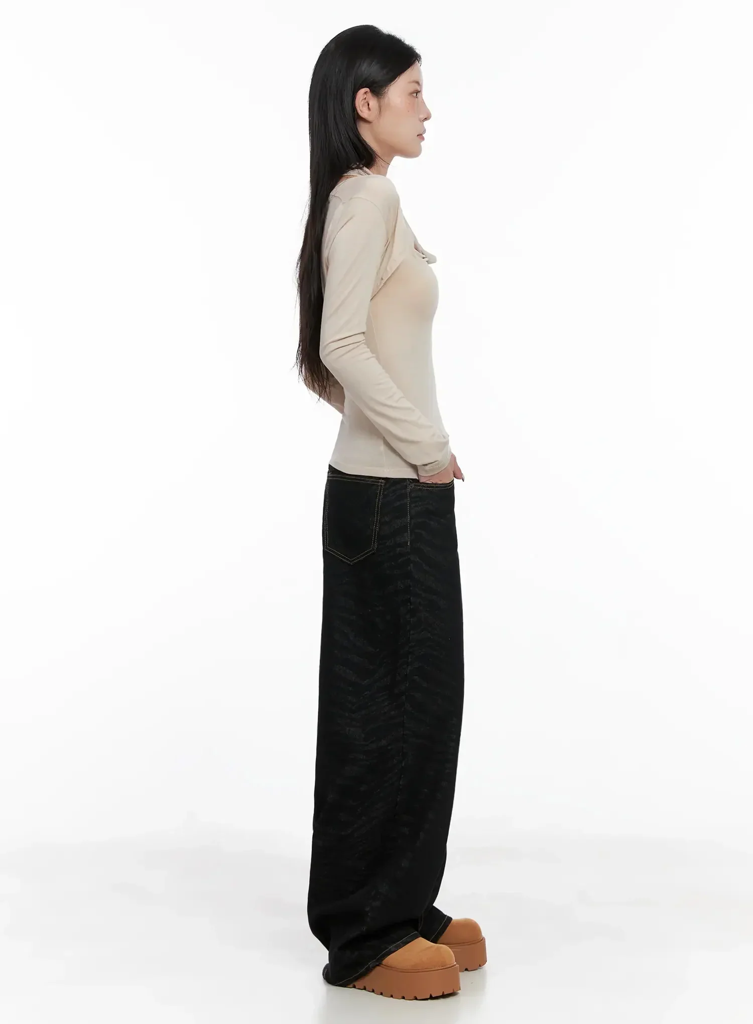 Freyja Animal Print Wide Leg Jeans IS508 - Image 8