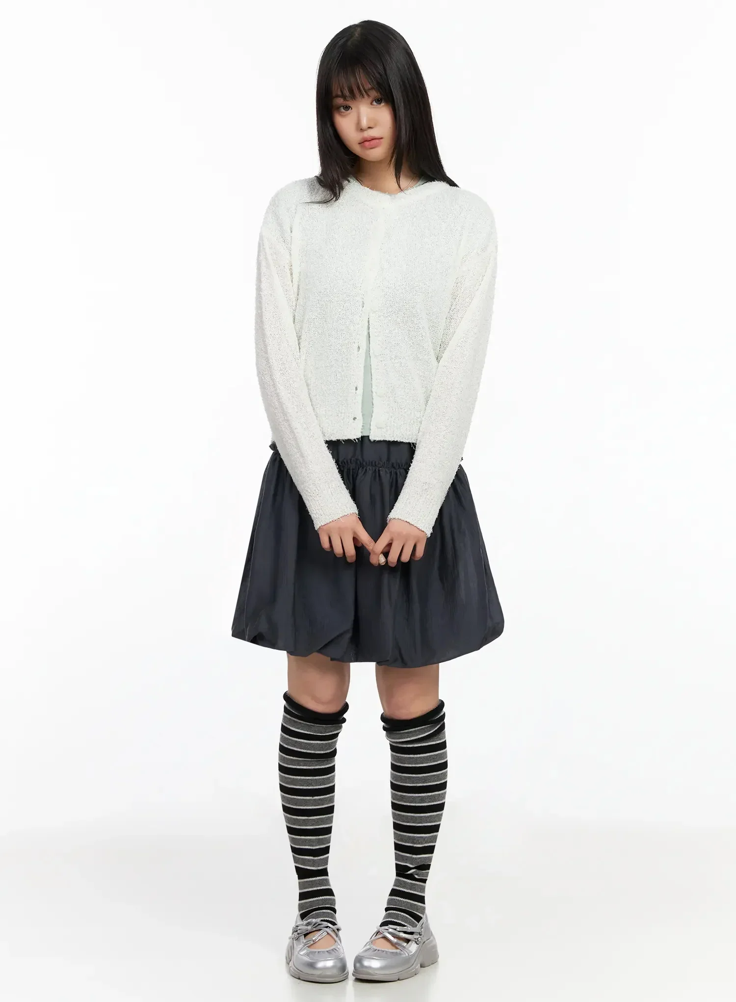 Frill Balloon Midi Skirt IA523 - Image 3