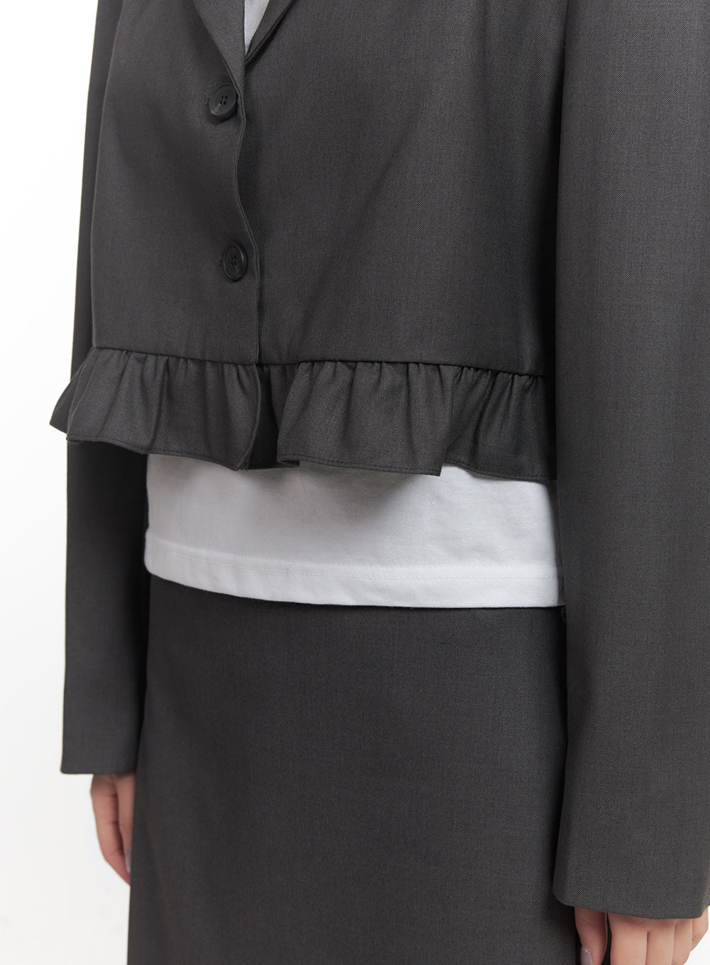 Frill Collared Crop Blazer CF526 - Image 9