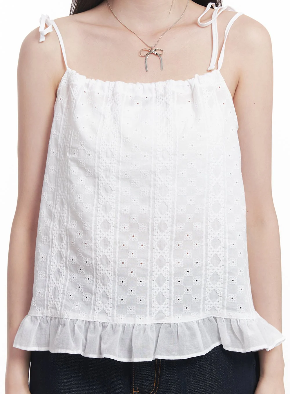 Frill Lace Ribbon Cami Top IY509 - Image 3