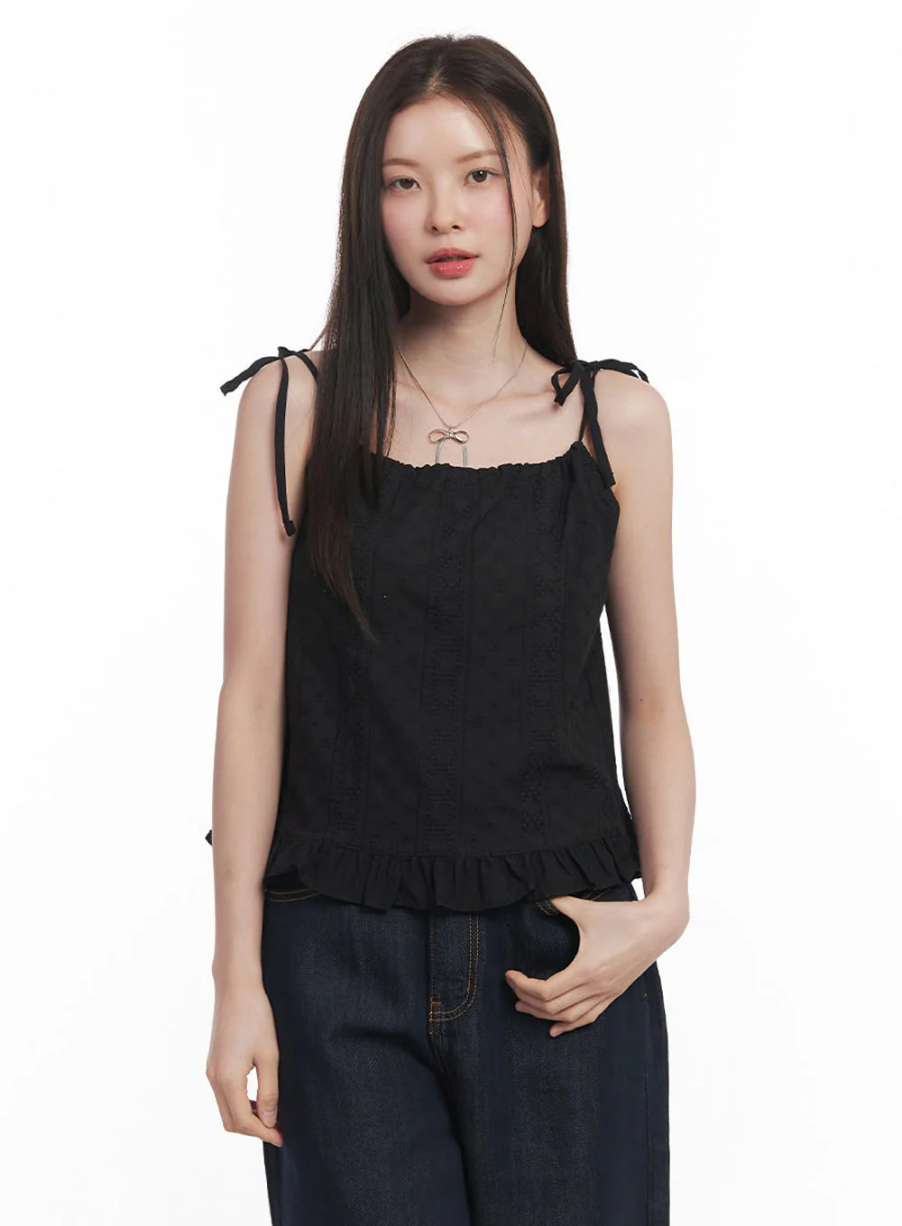 Frill Lace Ribbon Cami Top IY509 - Image 6