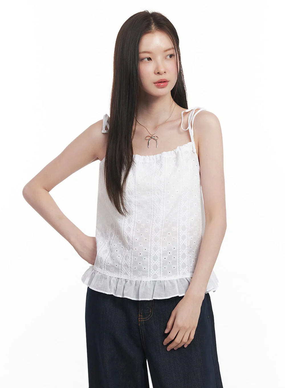 Frill Lace Ribbon Cami Top IY509 - Image 7