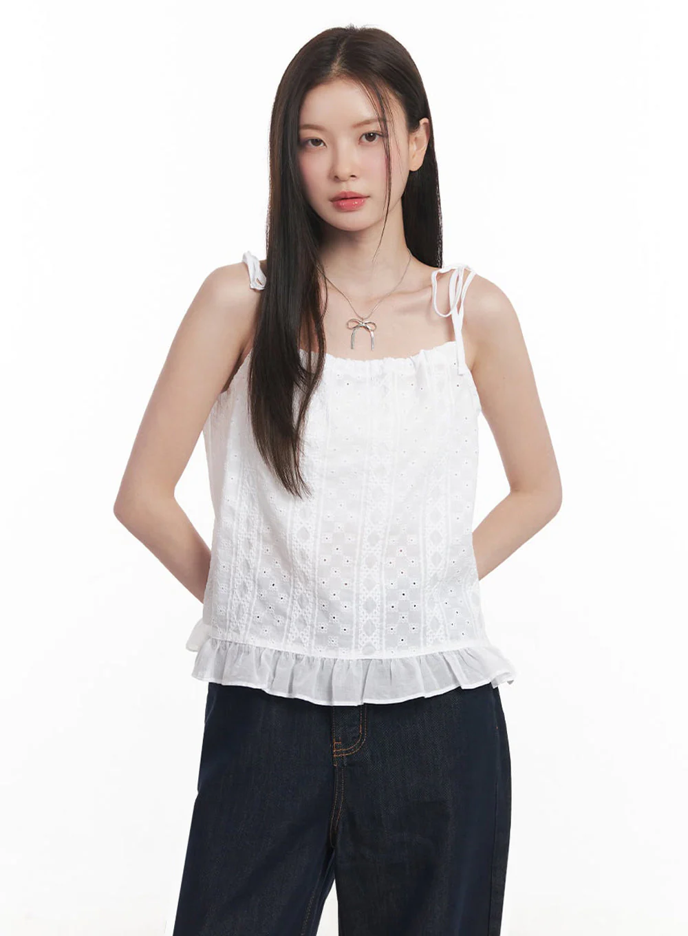 Frill Lace Ribbon Cami Top IY509 - Image 8