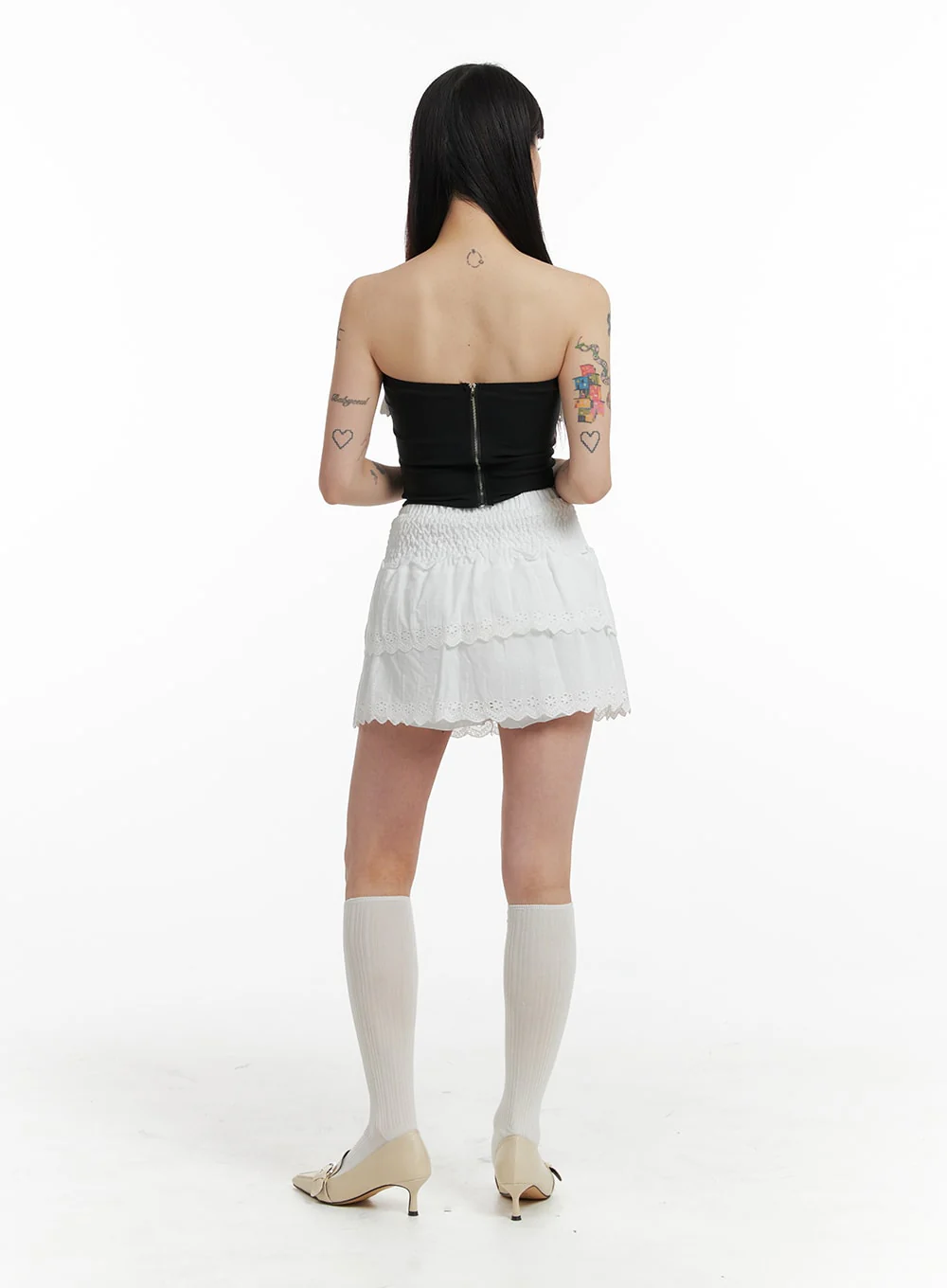 Frill Layered Lace Mini Skirt IF423 - Image 5