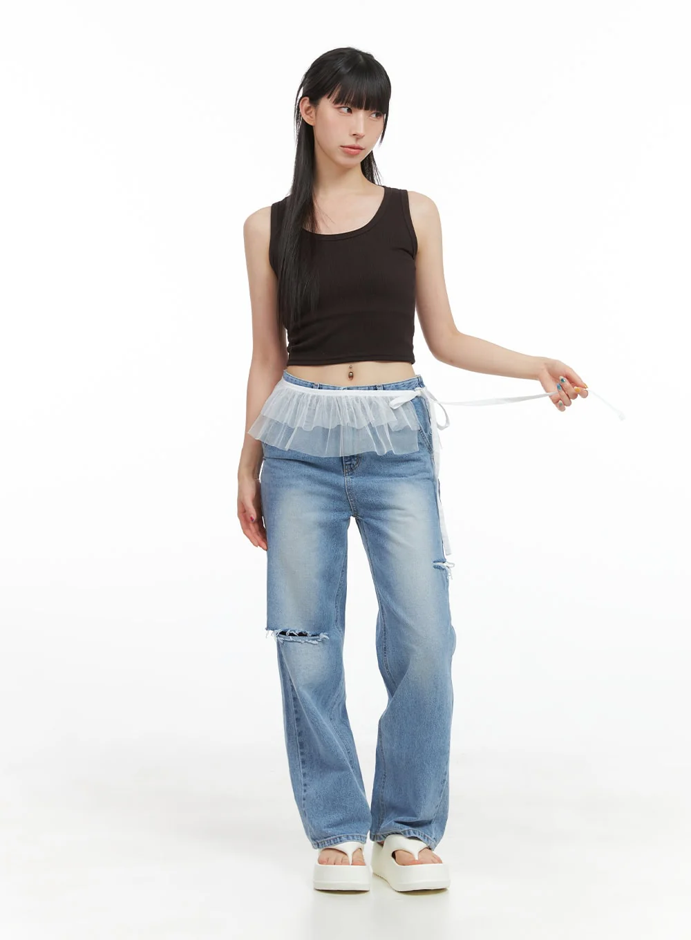 Frill Mesh Layered Mini Skirt CG408 - Image 2