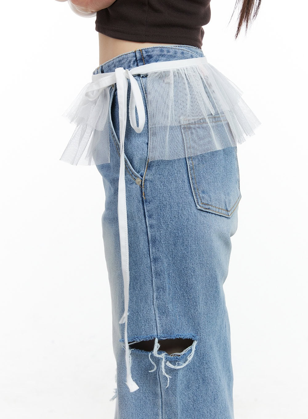 Frill Mesh Layered Mini Skirt CG408 - Image 3