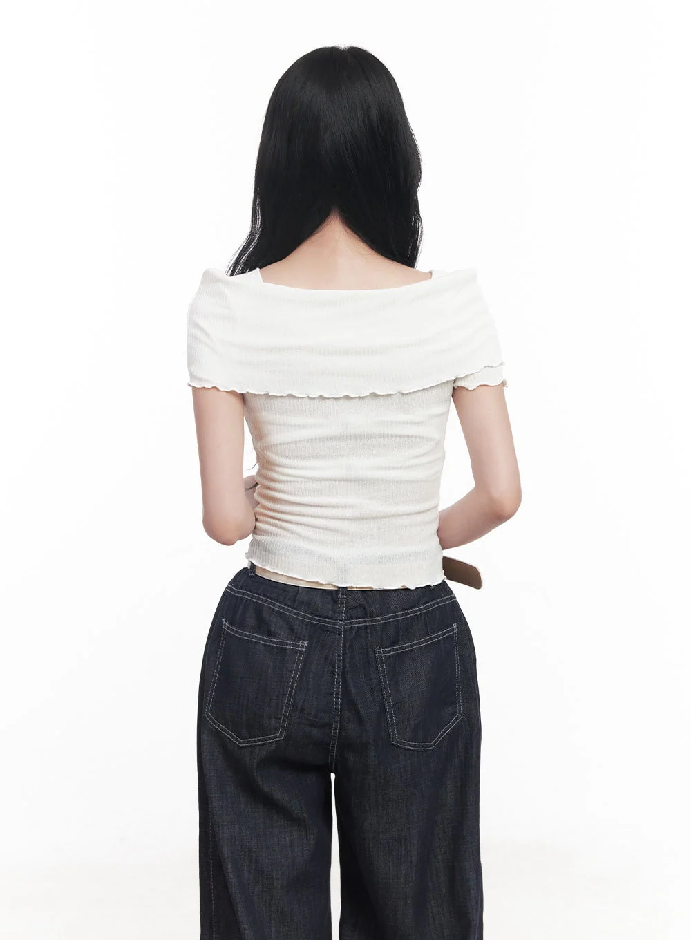 Frill Off-Shoulder Top CY526 - Image 6