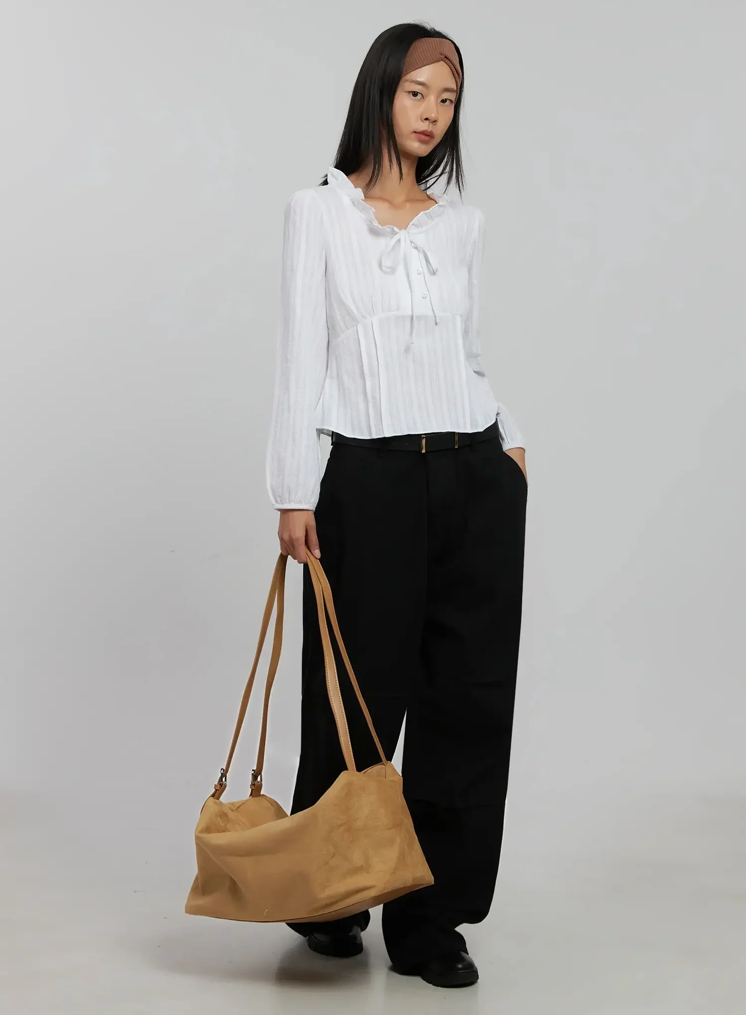 Frill Striped Blouse IJ509