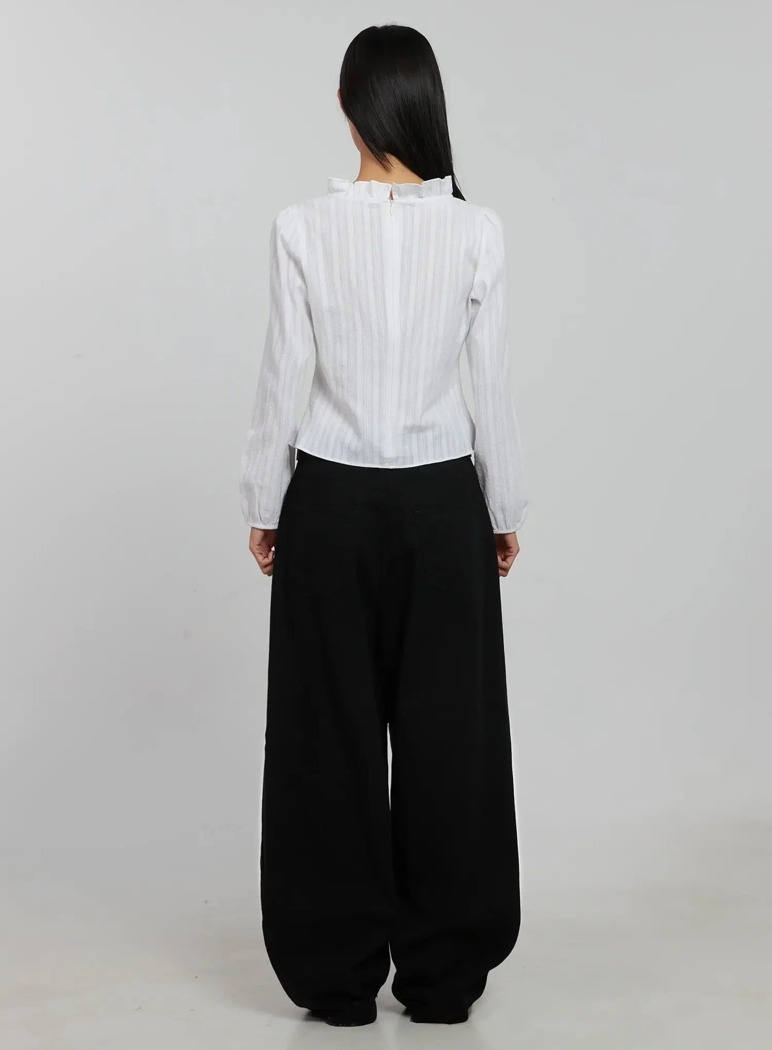 Frill Striped Blouse IJ509 - Image 7
