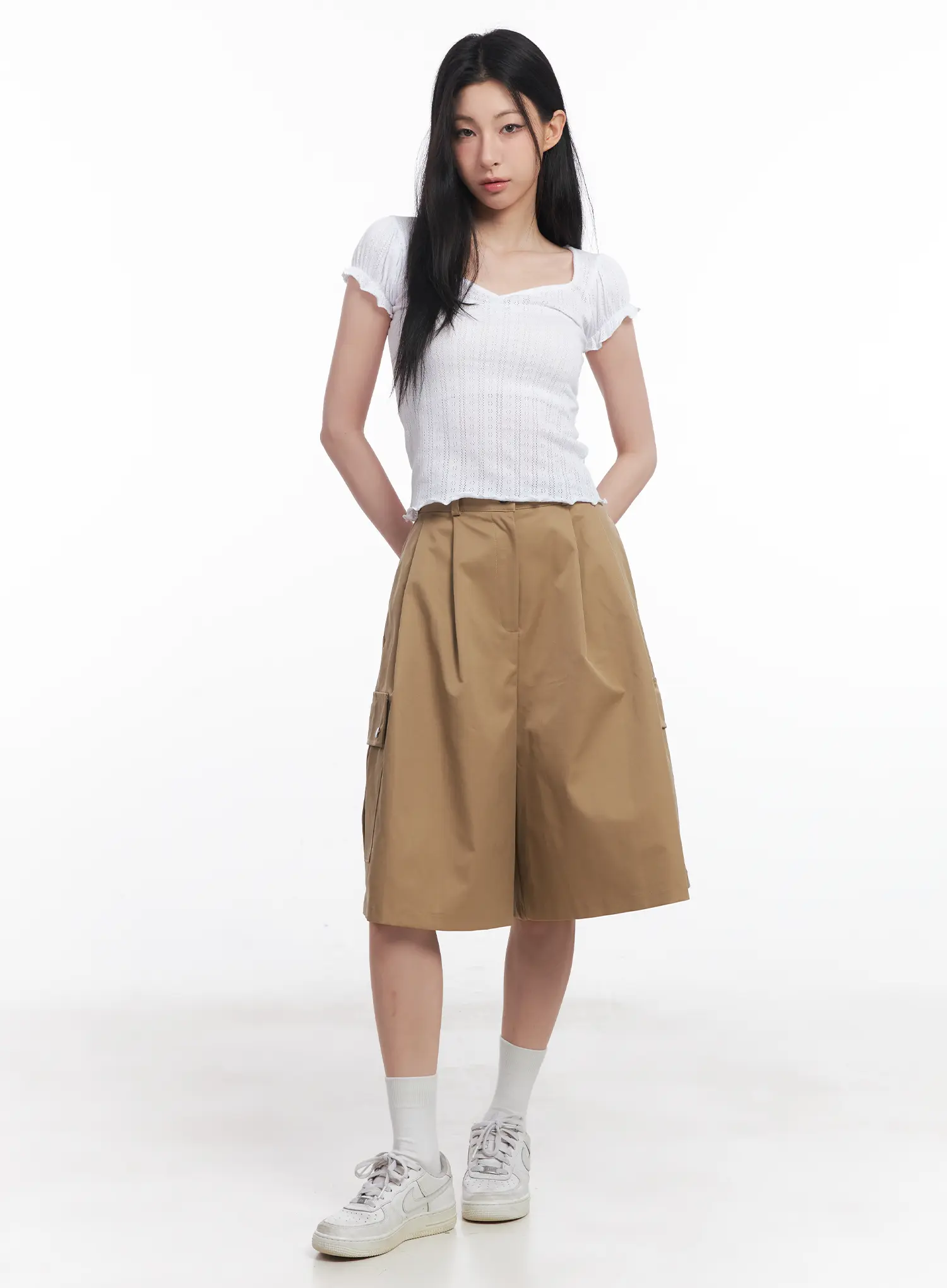 Frill V-Neck Crop Tee CU510 - Image 4