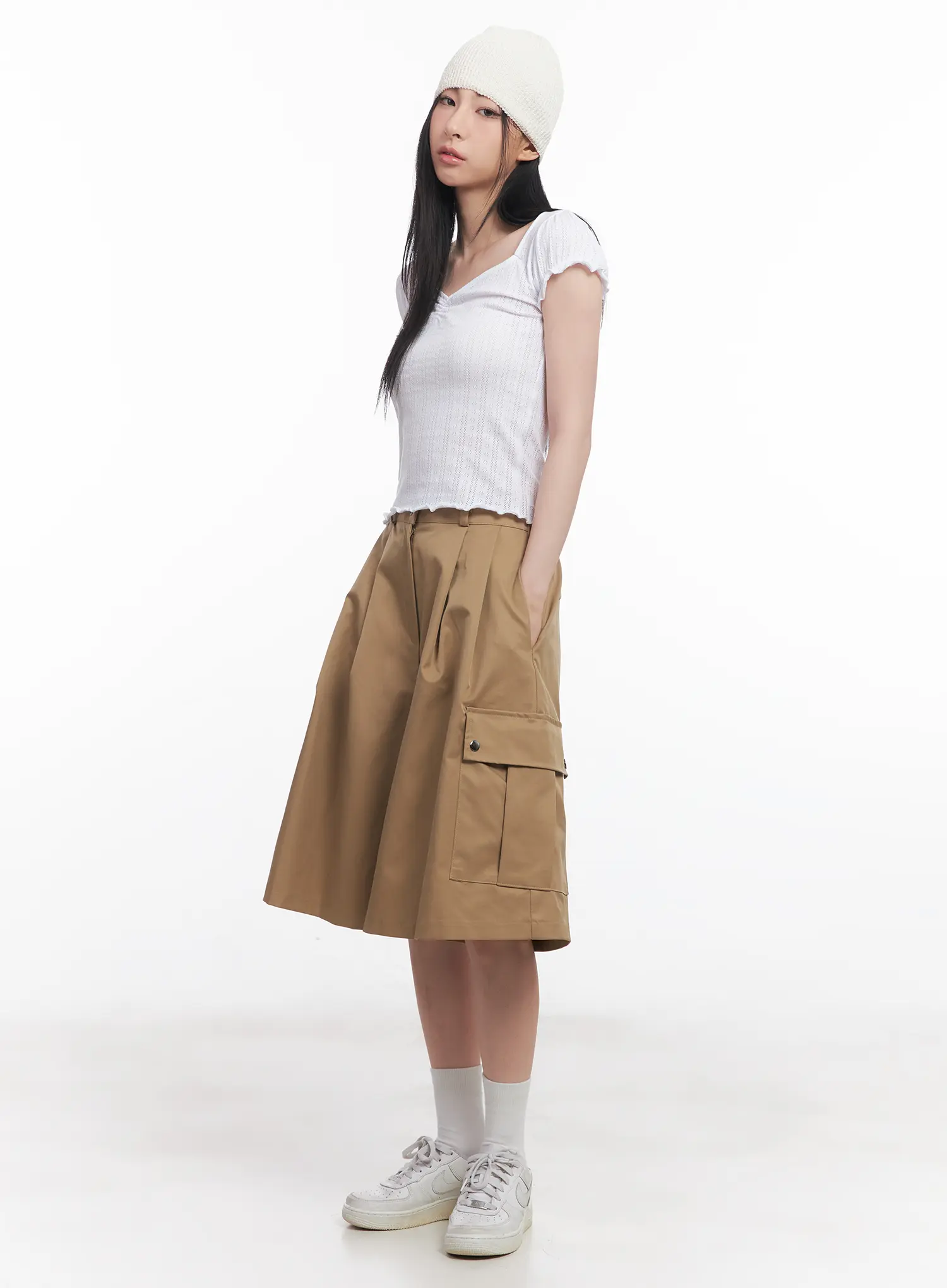 Frill V-Neck Crop Tee CU510 - Image 9