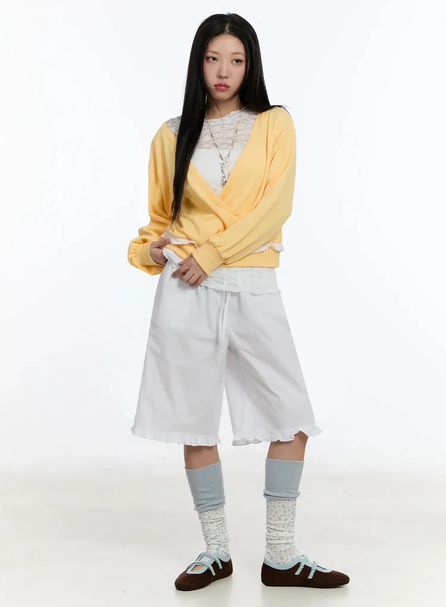 Frilled Cotton Shorts IM509 - Image 3