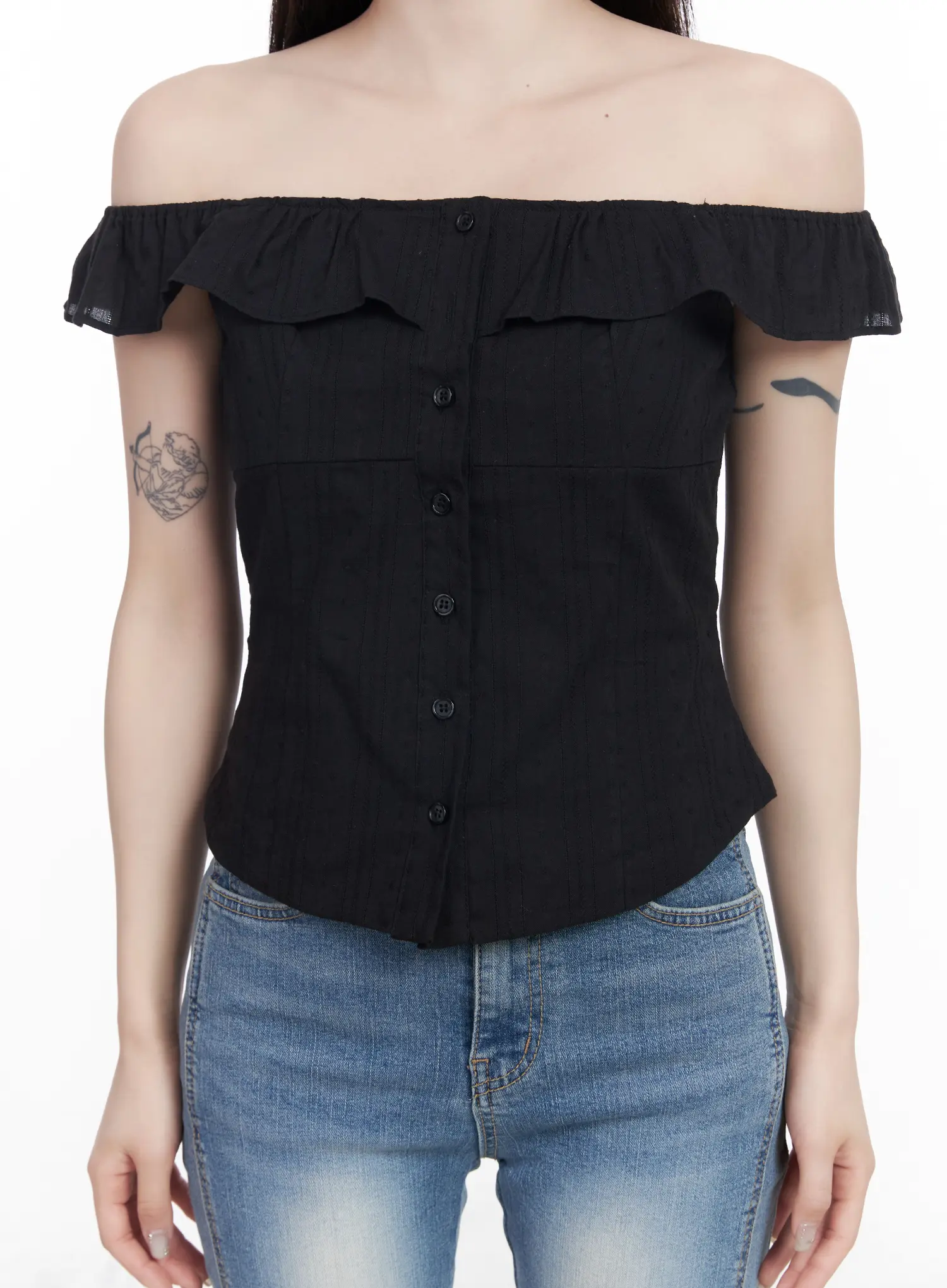 Frilled Off-Shoulder Blouse CF523 - Image 7