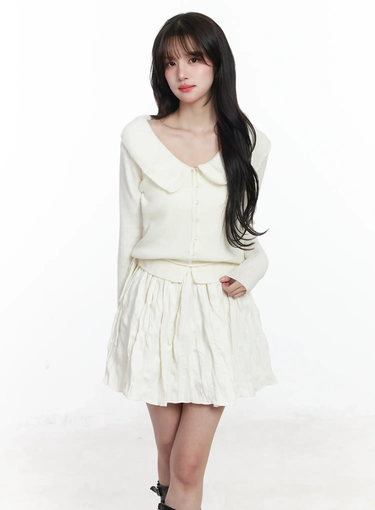 Frilled V-Neck Cardigan IJ529 - Image 10