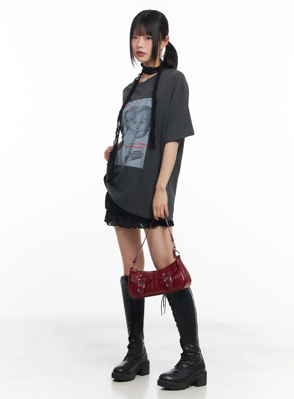Frilly Lace Mini Dress with Scarf Set CY512 - Image 11