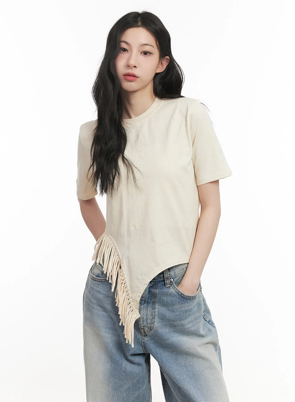 Fringe-Hem Asymmetric Top CF513 - Image 11