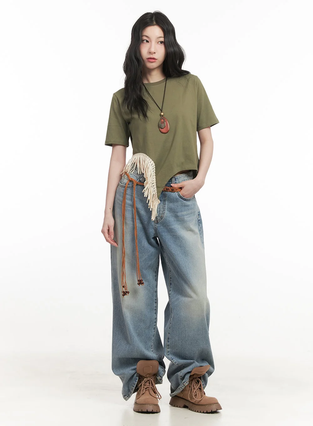 Fringe-Hem Asymmetric Top CF513 - Image 2