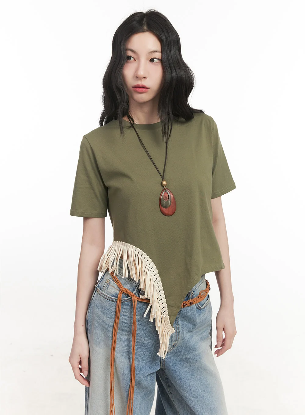 Fringe-Hem Asymmetric Top CF513 - Image 3