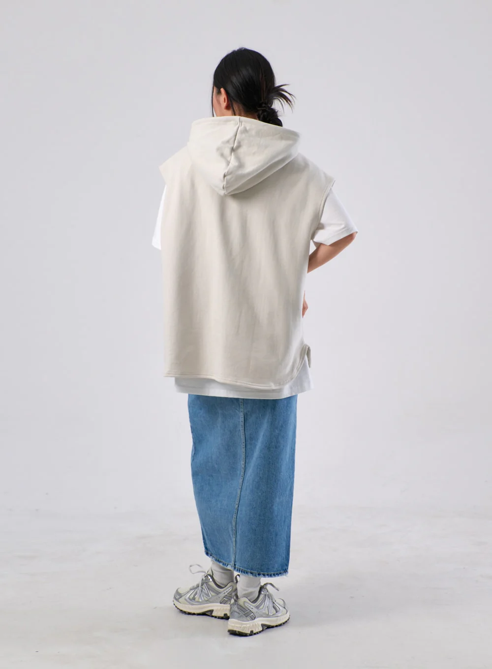 Front Slit Denim Maxi Skirt IA305 - Image 11