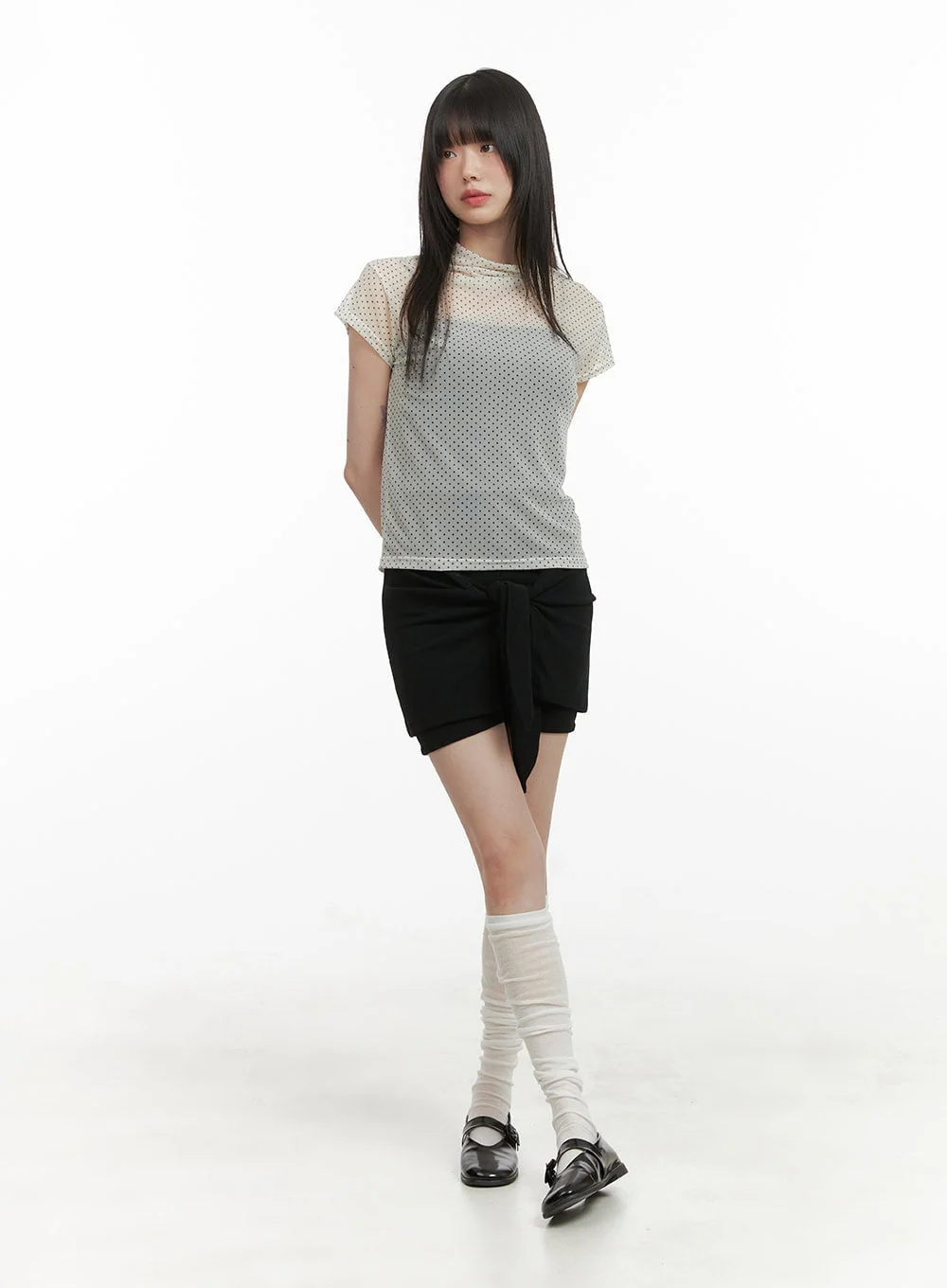 Front Wrap Cotton Shorts CY414 - Image 2
