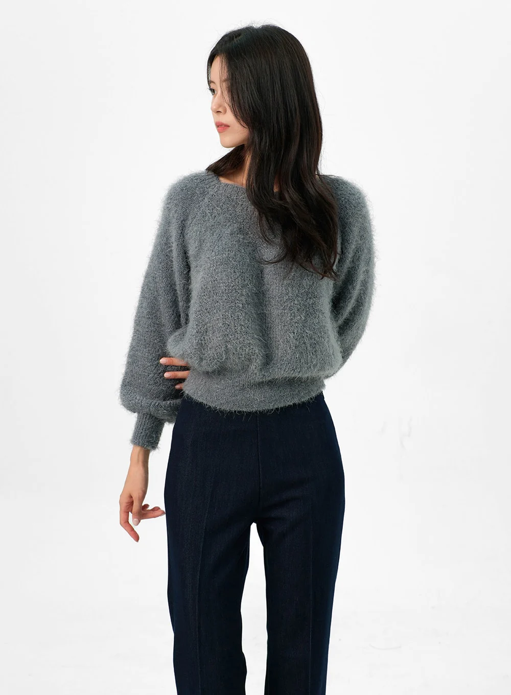 Fuzzy Off-Shoulder Sweater OG327 - Image 5