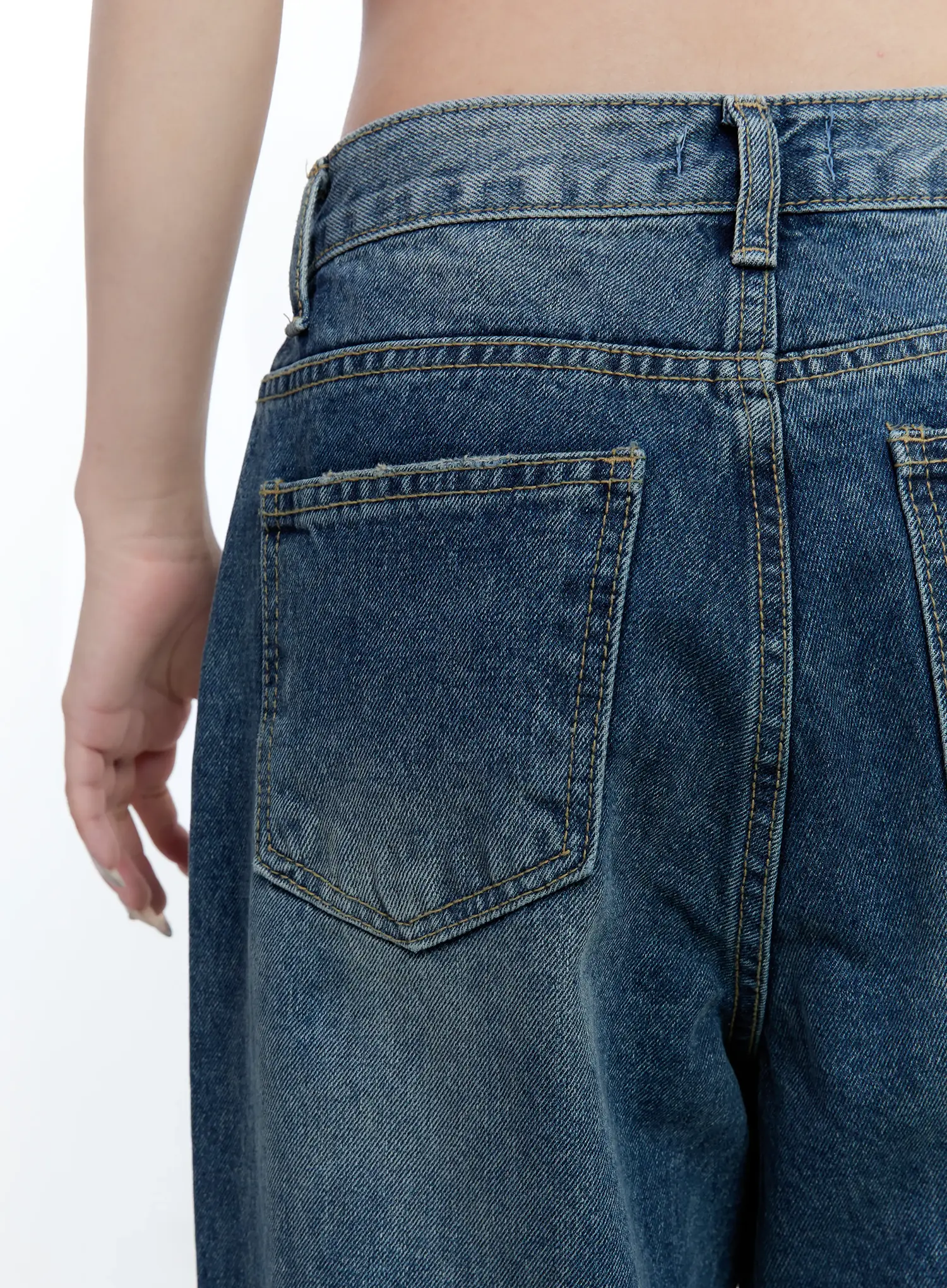 Gabi Distressed Semi-Flared Denim Jeans CG501 - Image 6