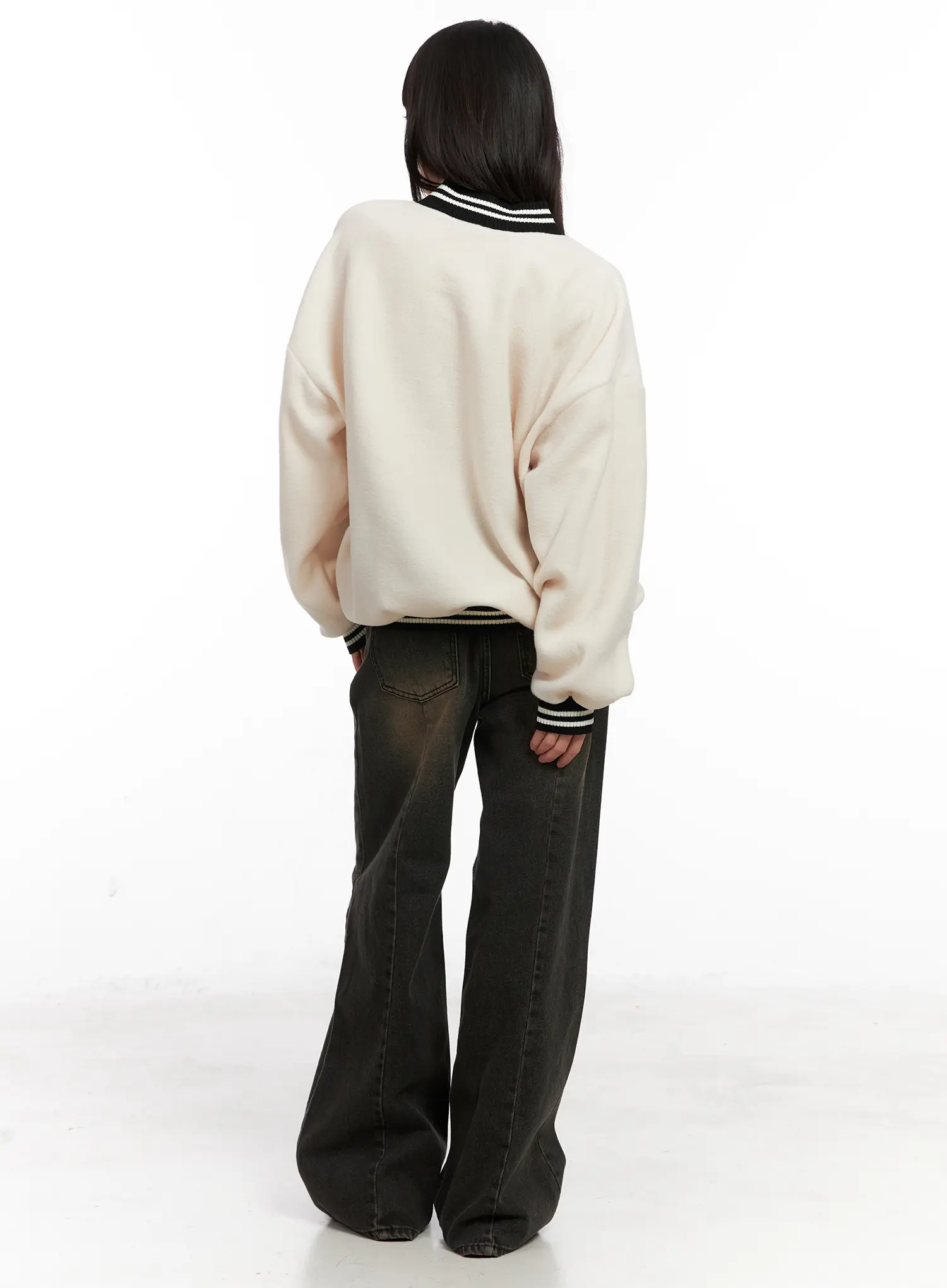 Gaeul Vintage Washed Wide Leg Jeans CN521 - Image 5