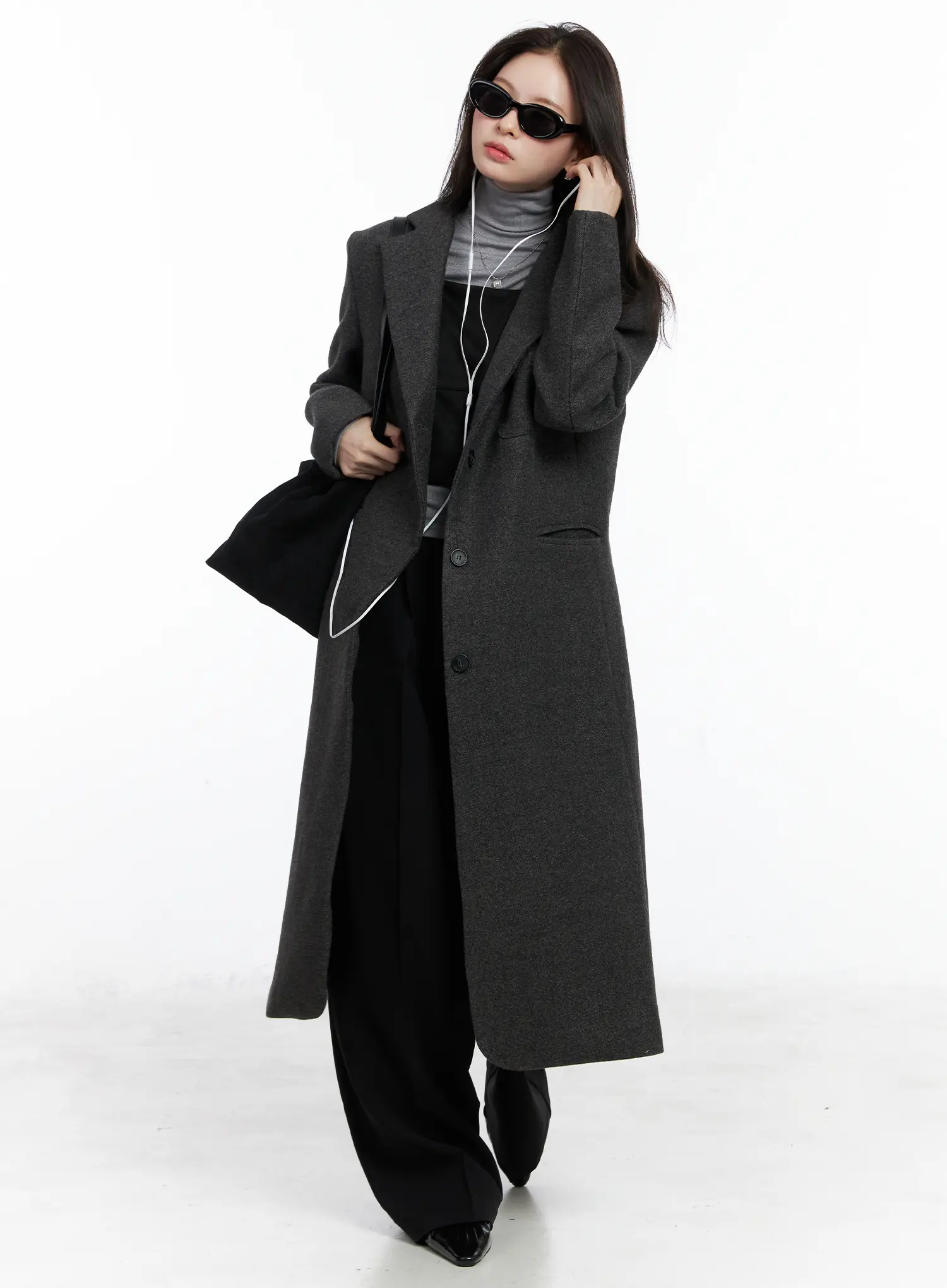 Garnet Wool-Blended Chester Long Coat CN518