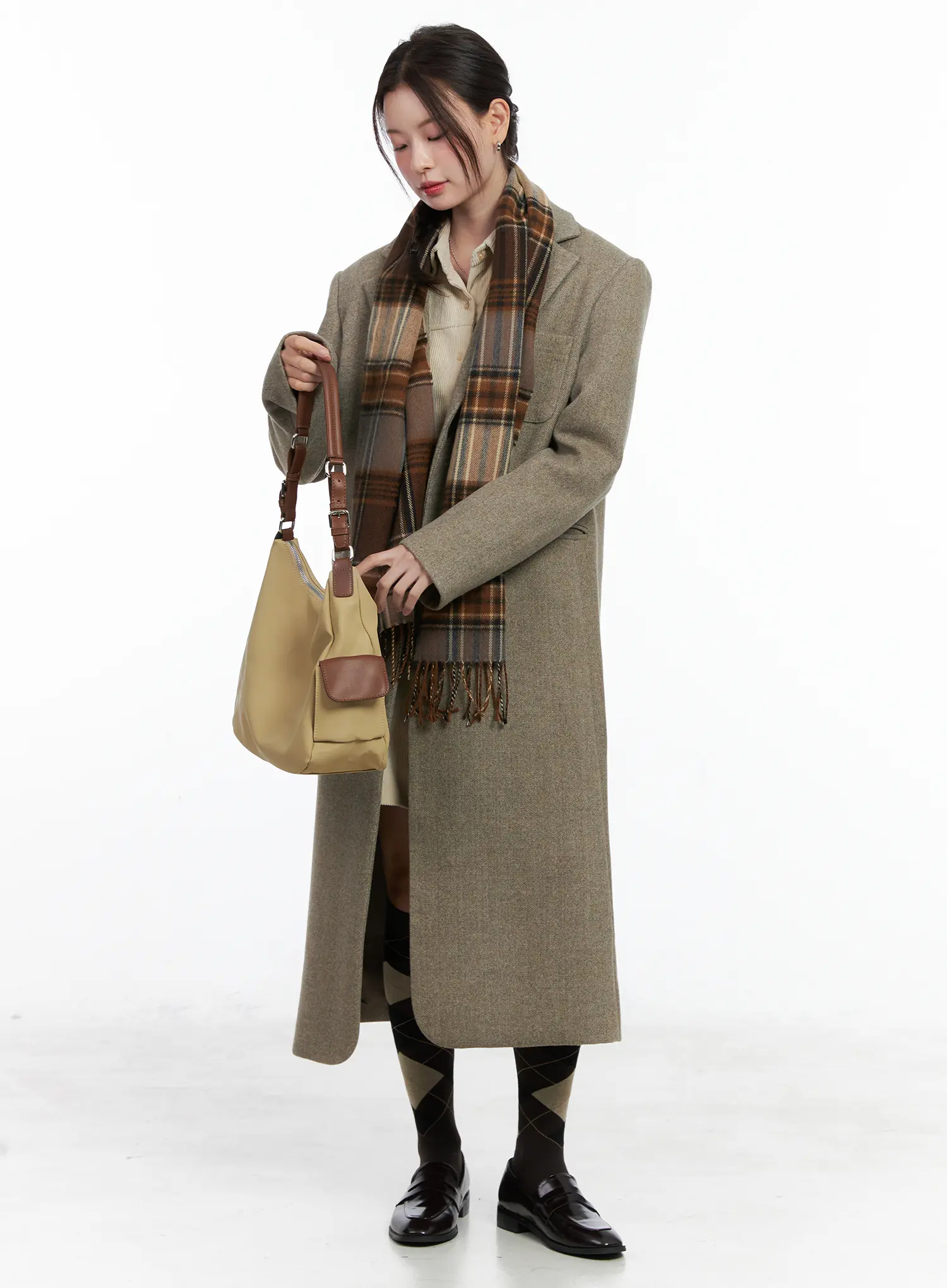 Garnet Wool-Blended Chester Long Coat CN518 - Image 10