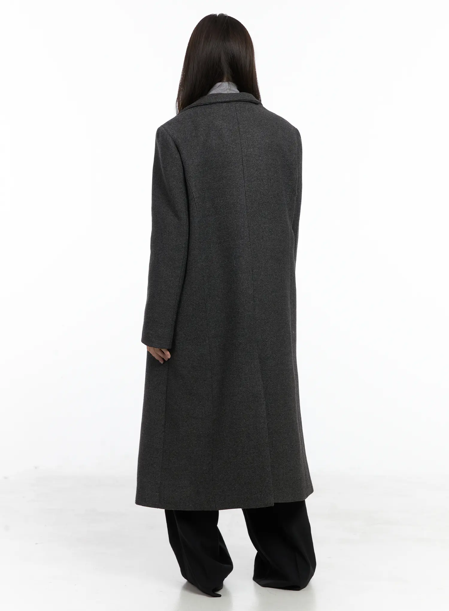 Garnet Wool-Blended Chester Long Coat CN518 - Image 9