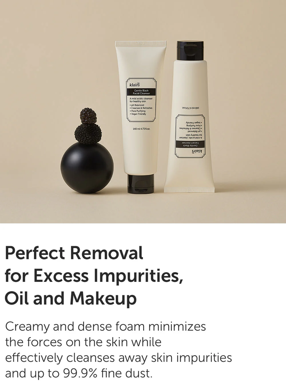 Gentle Black Facial Cleanser (140ml) - Image 9