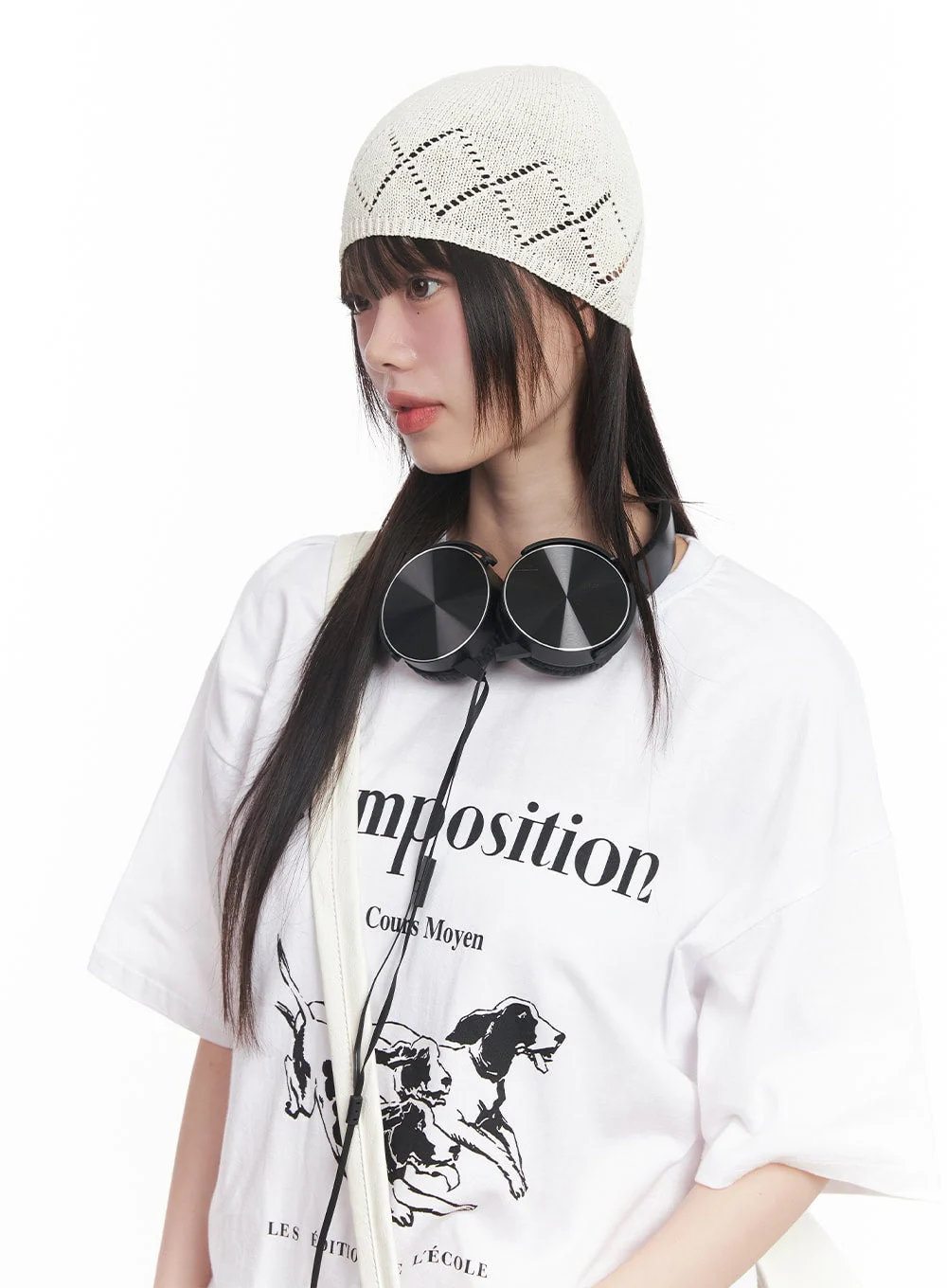 Geo Print Linen Beanie CY520 - Image 6